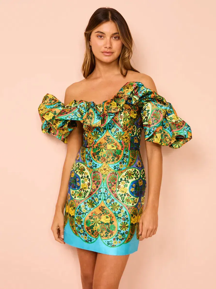 Alemais Sofie Off Shoulder Mini Dress Multi Size 8  - Image 2