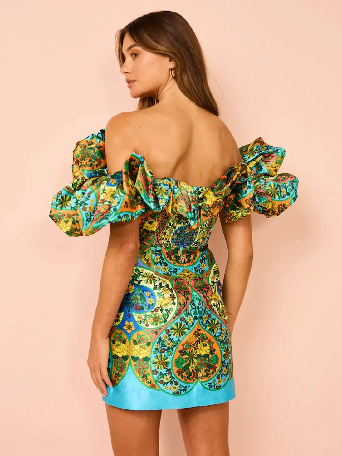 Alemais Sofie Off Shoulder Mini Dress Multi Size 10 - Image 3