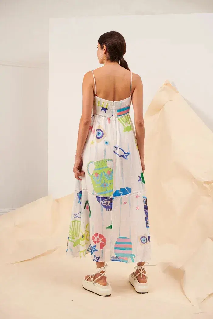 Kate Ford Pella Ladder Bustier Dress Print Size 4 / 14 AU - Image 3