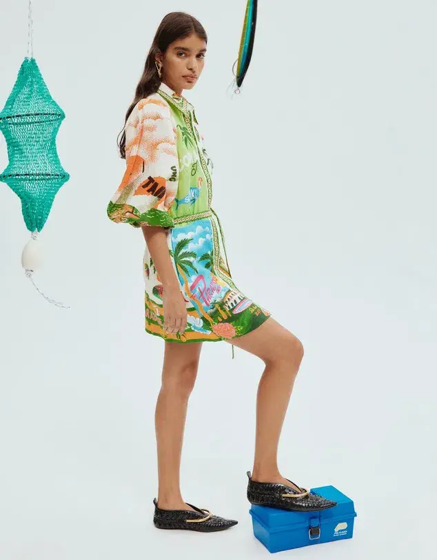 Alemais Paradiso Mini Dress Print Size 14 - Image 2