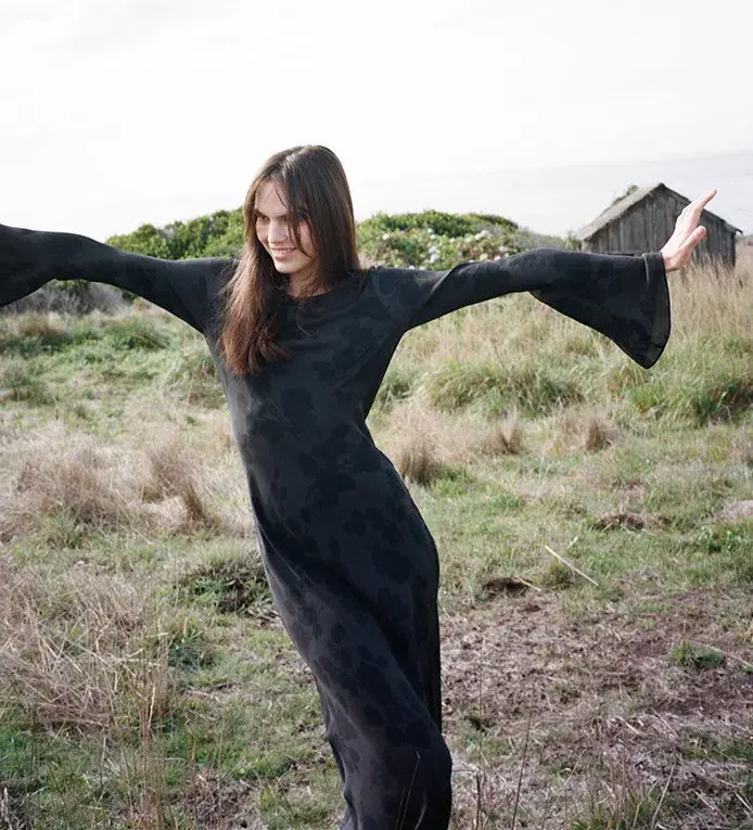 Realisation Par The Gia Midnight Rose Havana Black Floral in Size M / 10 AU for rent on The Volte - main image