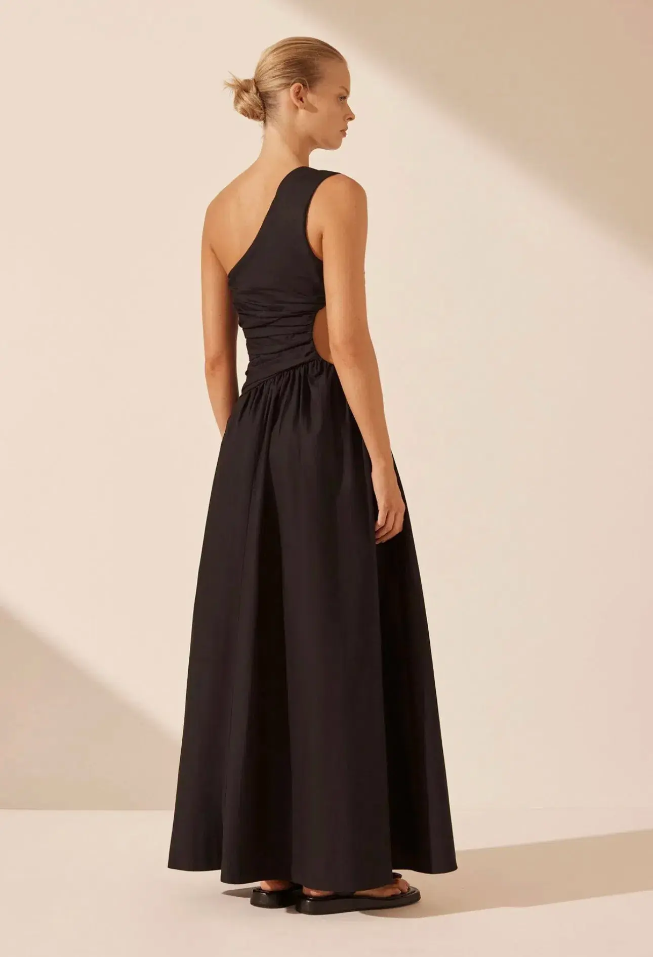 Shona Joy Josephine Asymmetrical Cut Out Maxi Dress in Black Size 8 - Image 2