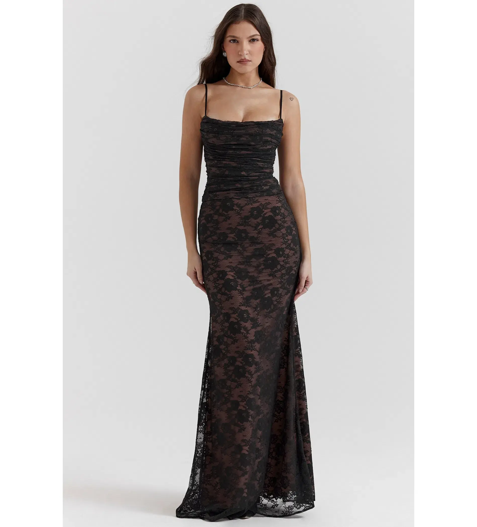 House Of Cb Artemis Lace Maxi Dress Black Size 12 - Image 1