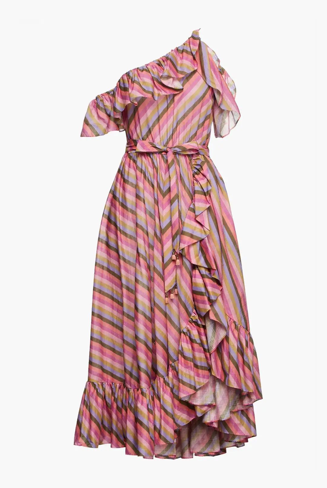 Zimmermann Poppy Asymmetric Frill Dress Multi Size 3/Au 14 - Image 3