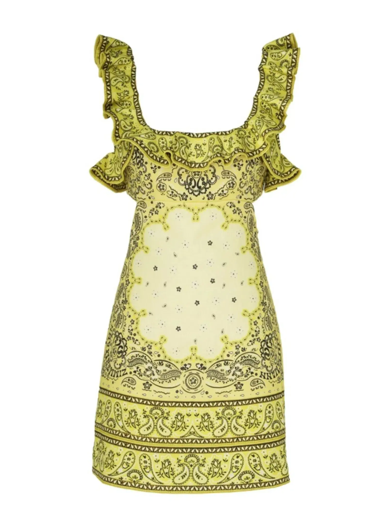 Zimmermann Frilled Mini Dress in Yellow Bandana Size 2 / AU 12 - Image 3