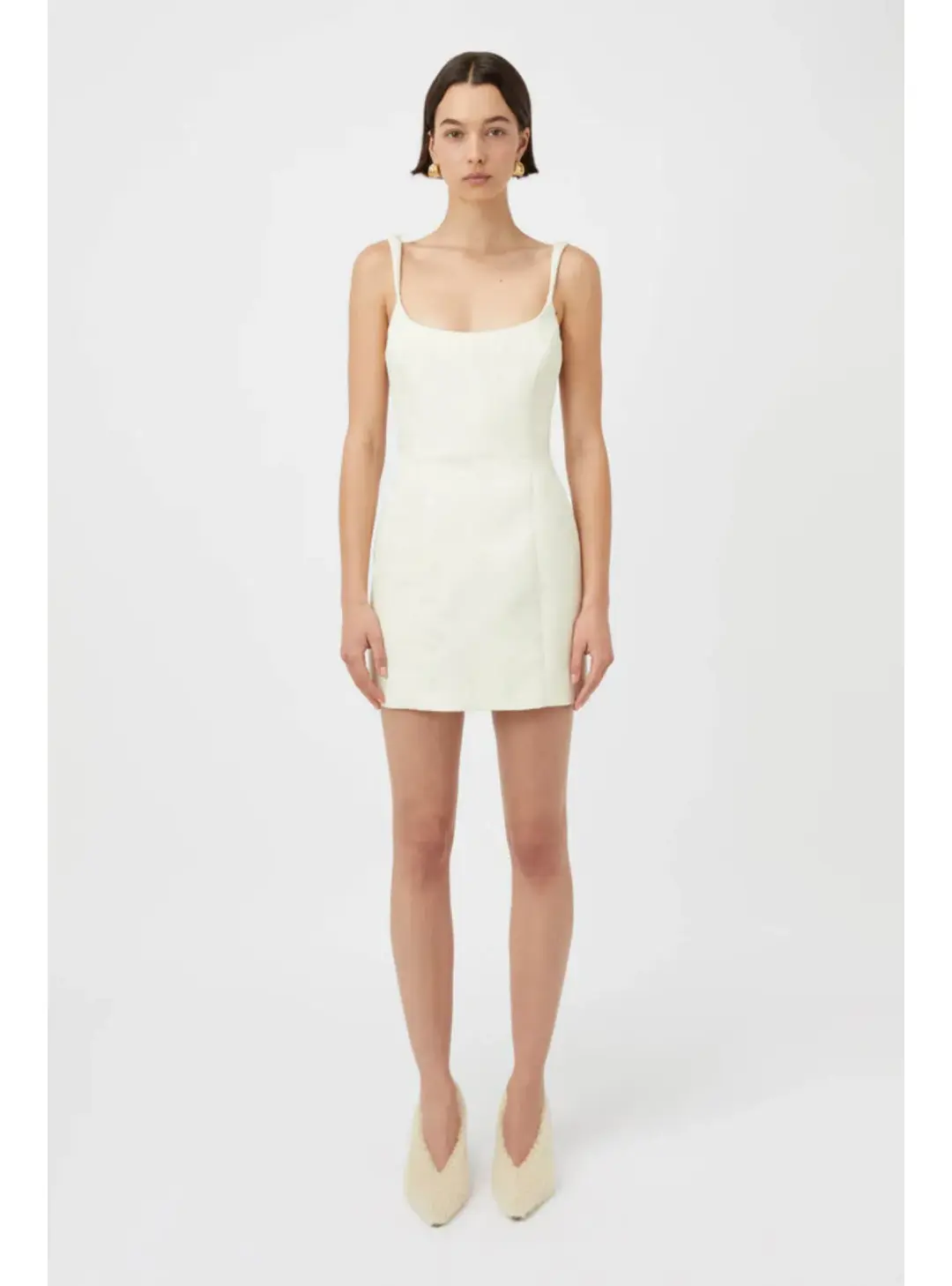 Camilla & Marc Malla Mini Dress in Cream Size AU 10 for rent on The Volte - main image