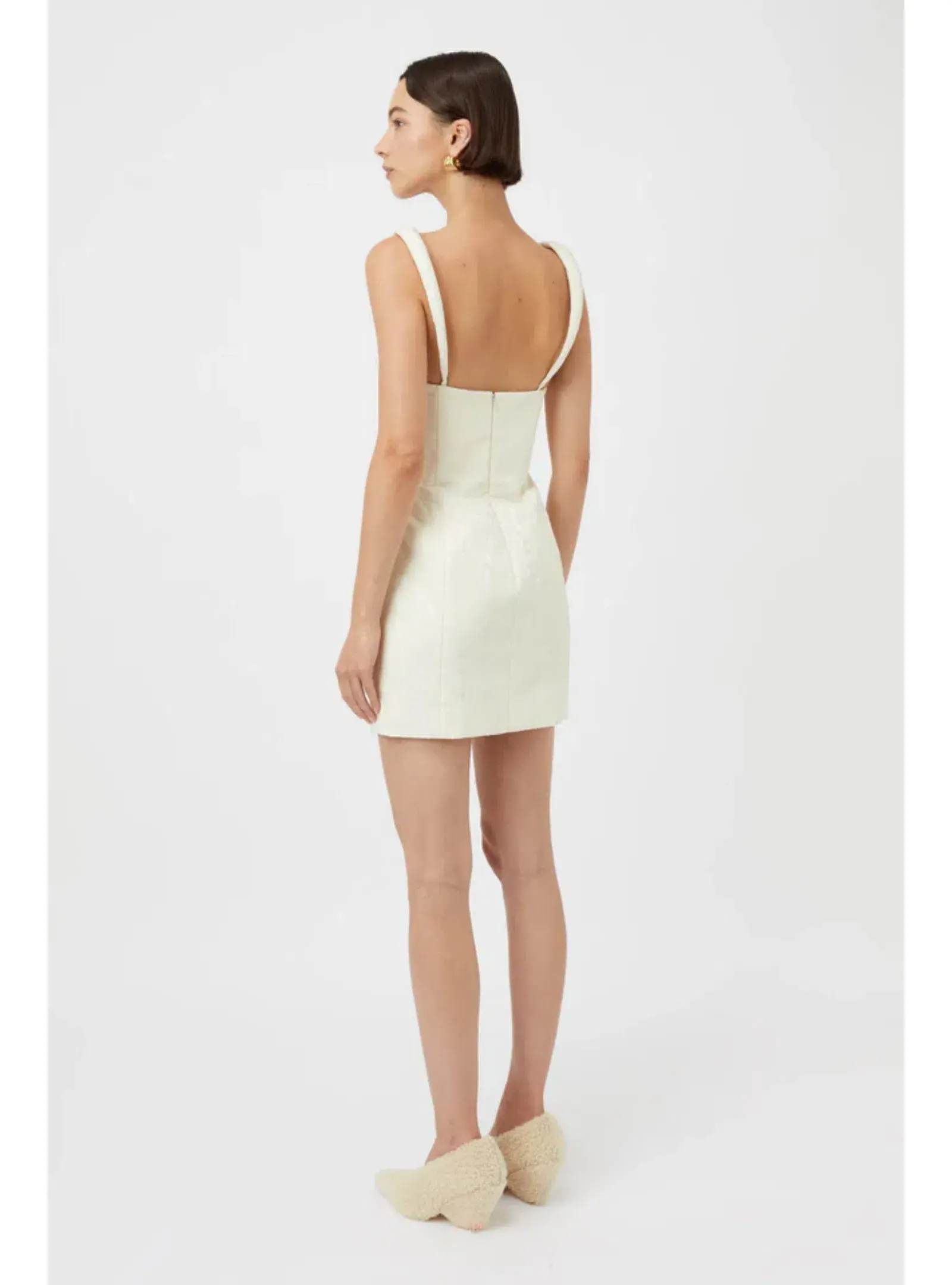 Camilla & Marc Malla Mini Dress in Cream Size AU 10 - Image 3