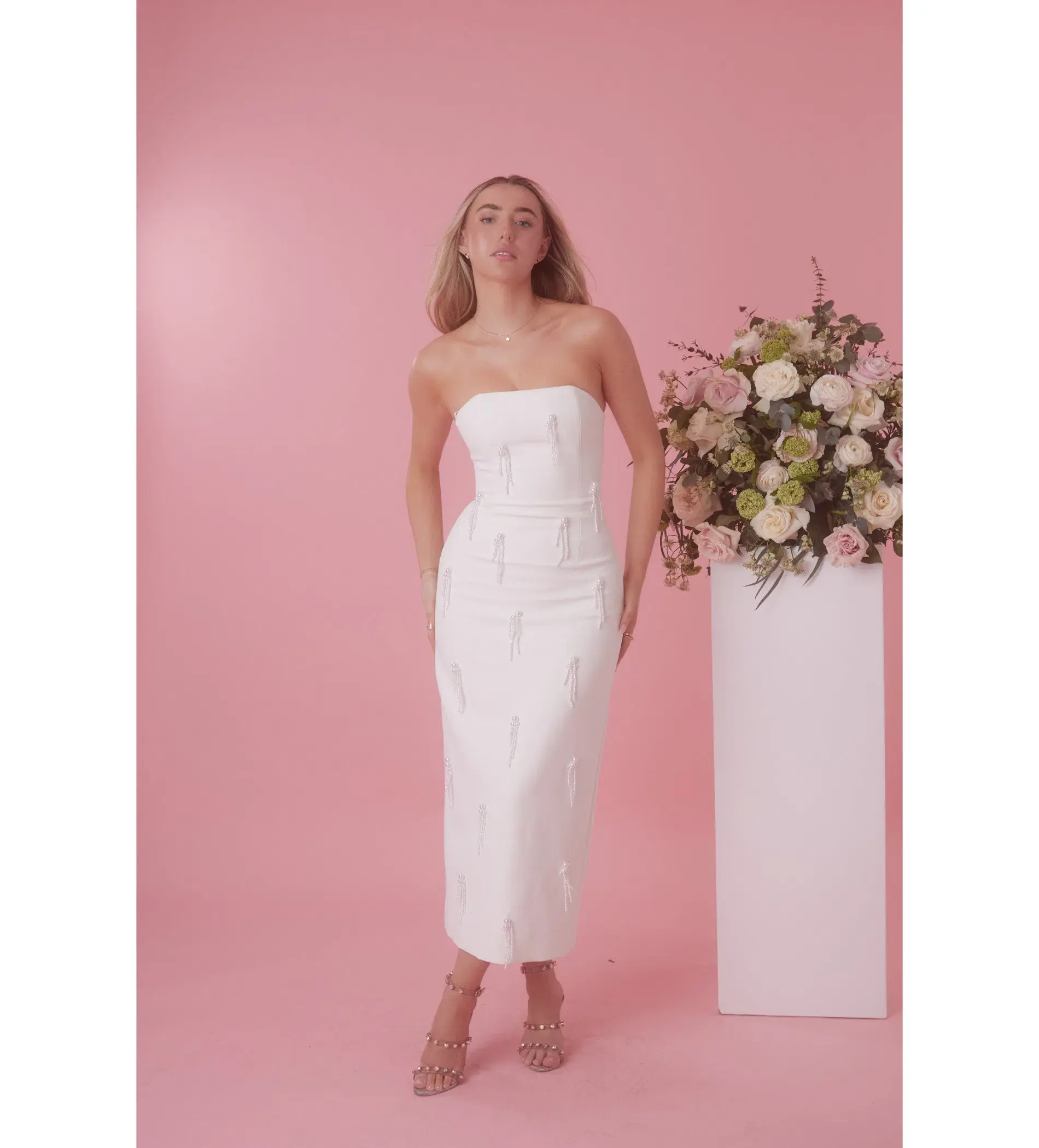 Odd Muse The Ultimate Muse Embellished Midi Dress White Size AU 10  - Image 1