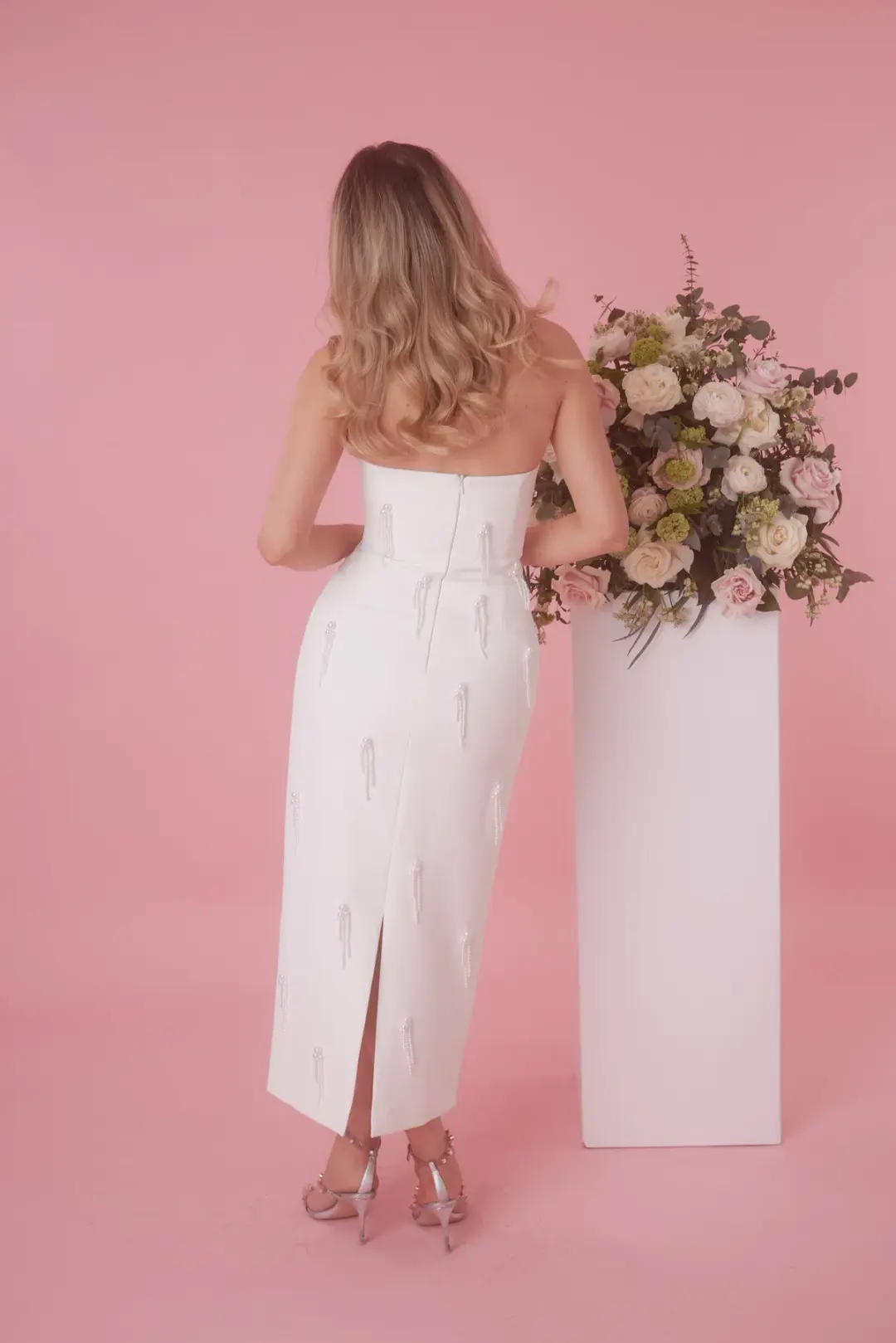 Odd Muse The Ultimate Muse Embellished Midi Dress White Size AU 10  for rent on The Volte - main image