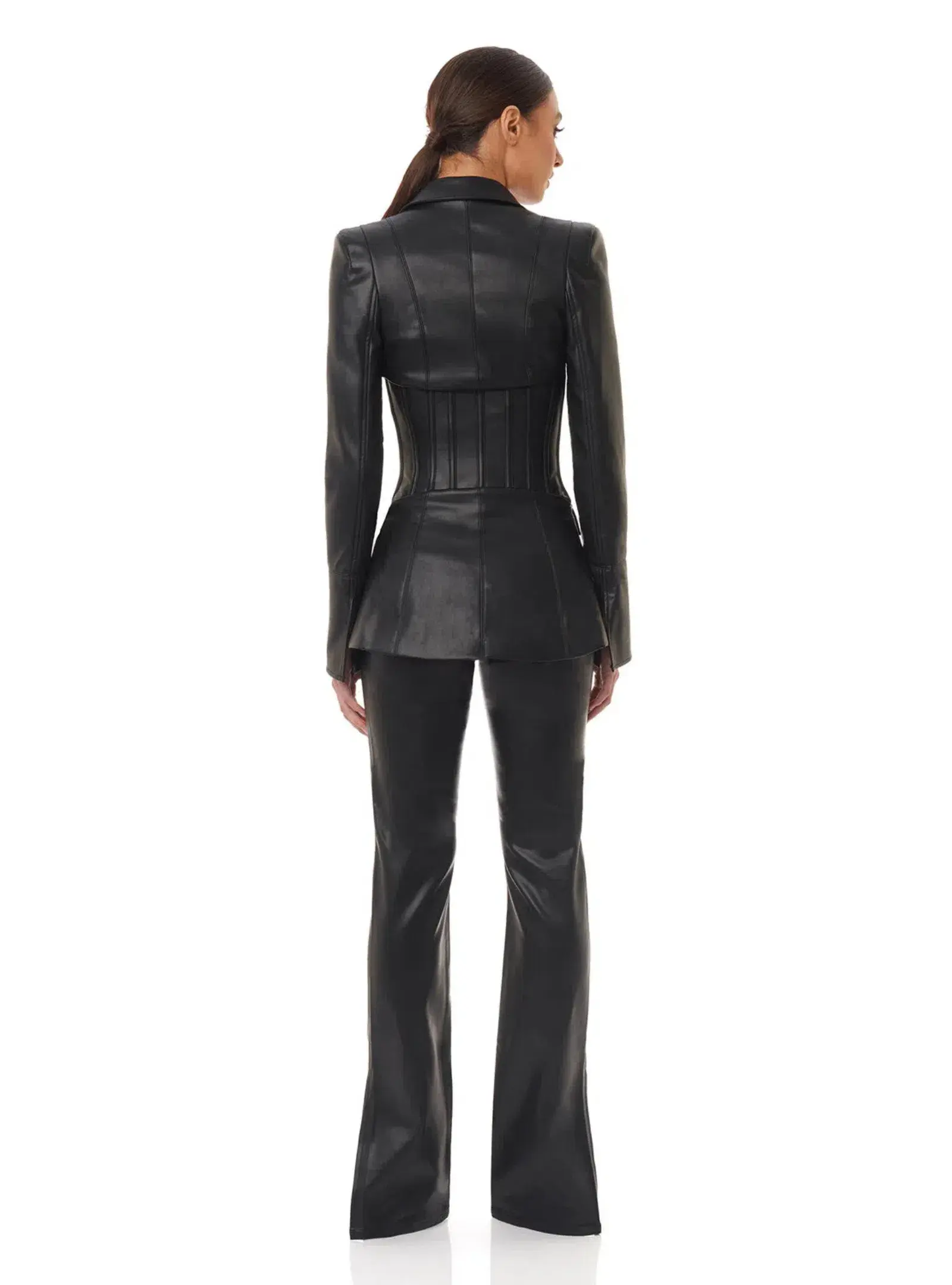 Eliya The Label Kirstin Vegan Leather Blazer Black Size XS / AU 6 - Image 2
