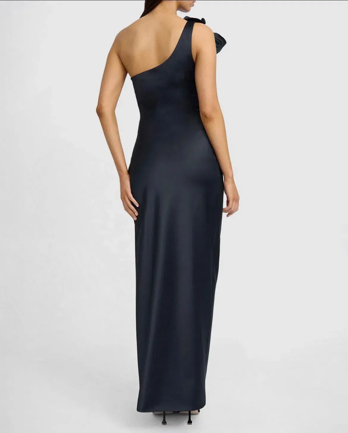 By Johnny Ruby Romance One Shoulder Long Line Dress Black Size AU 6 - Image 2
