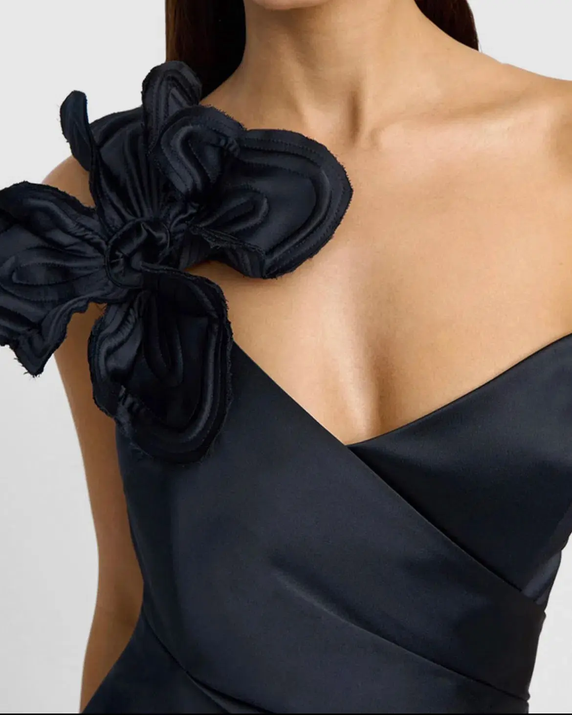 By Johnny Ruby Romance One Shoulder Long Line Dress Black Size AU 6 - Image 3