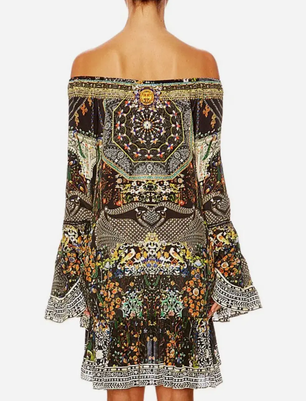 Camilla Scoop-Neck A-Line Printed Frill Mini Dress Multi Size 14/XL - Image 6