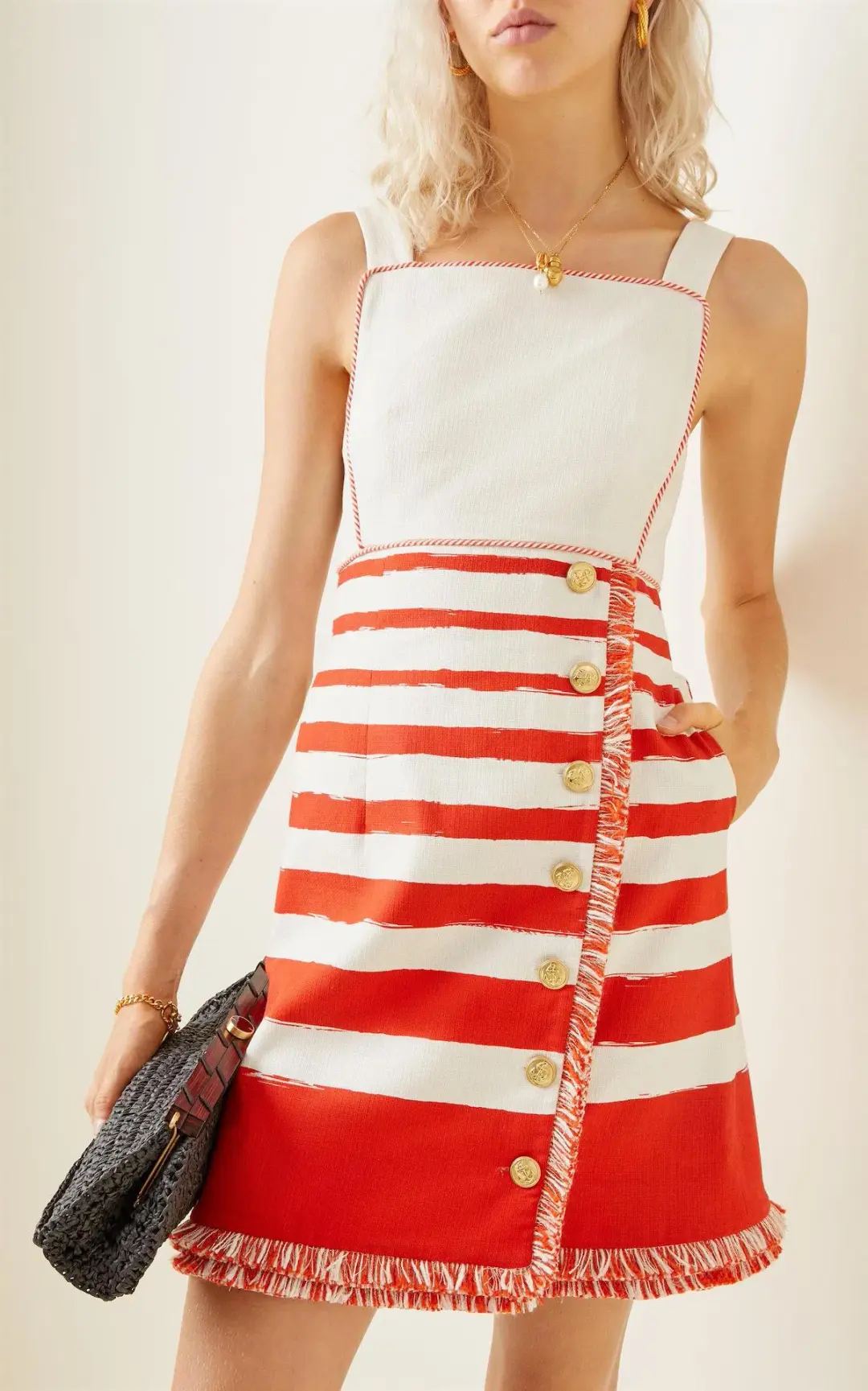 Zimmermann Postcard Boatneck Mini Dress Red Stripe Size 0 / AU 8 for rent on The Volte - main image