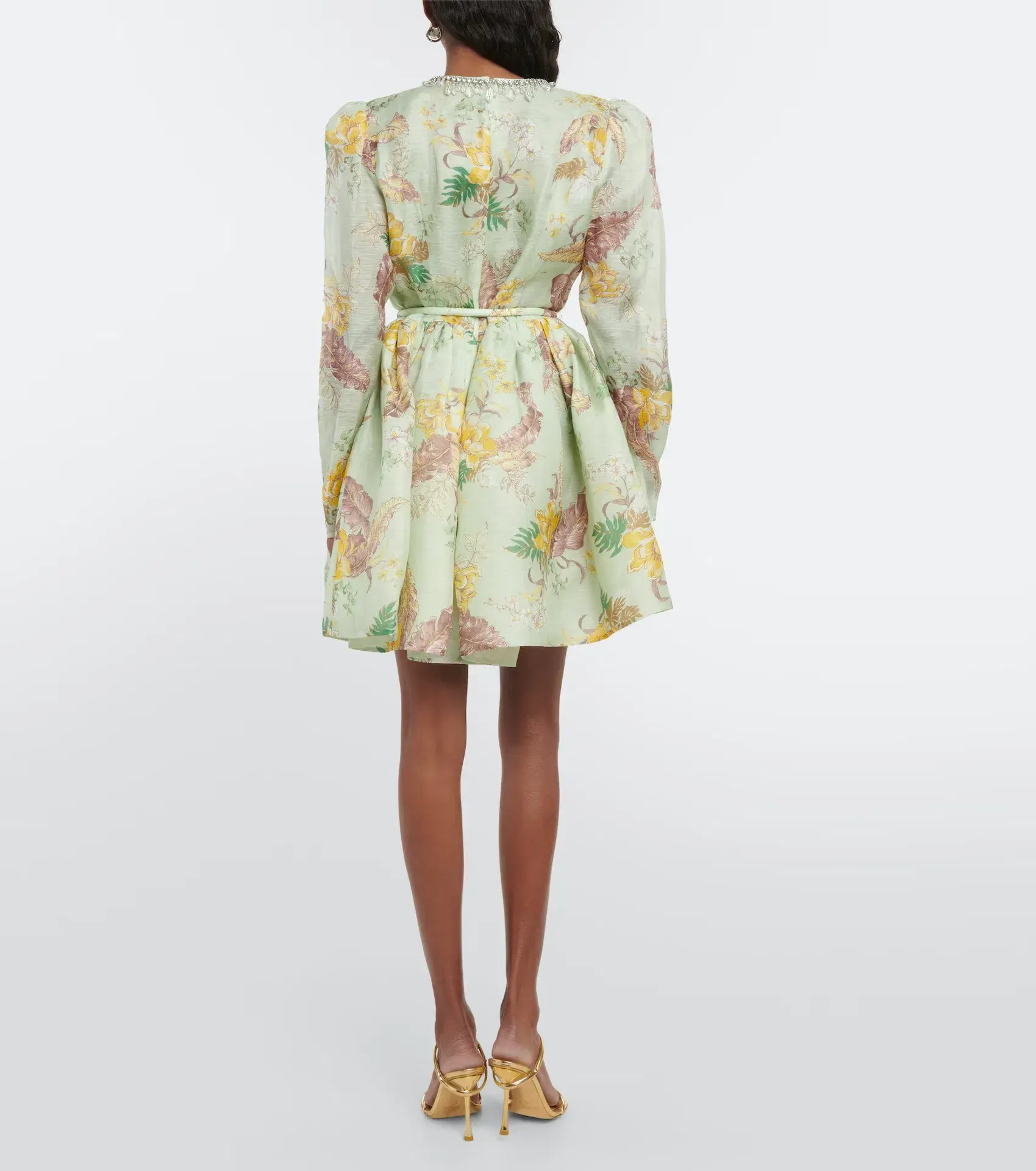 Zimmermann Matchmaker Tulip Mini Dress Mint Tropical Floral Size 0 / AU 8 - Image 2