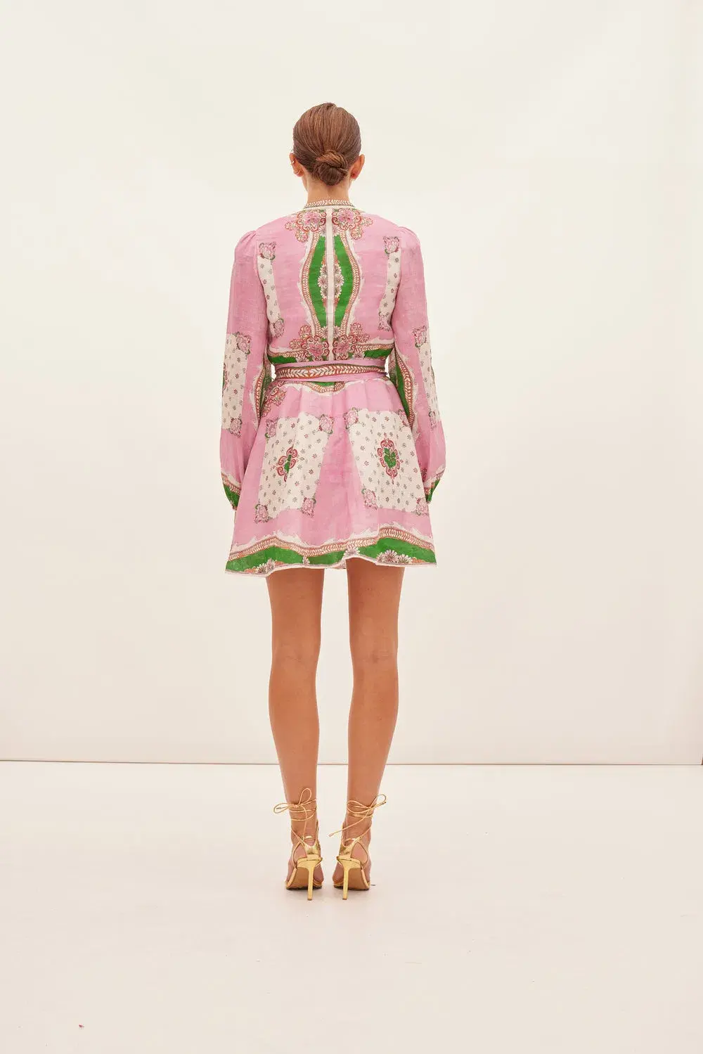 Kate Ford Mantilla Button Mini Dress Zinnia Size 4 (AU 14) - Image 3