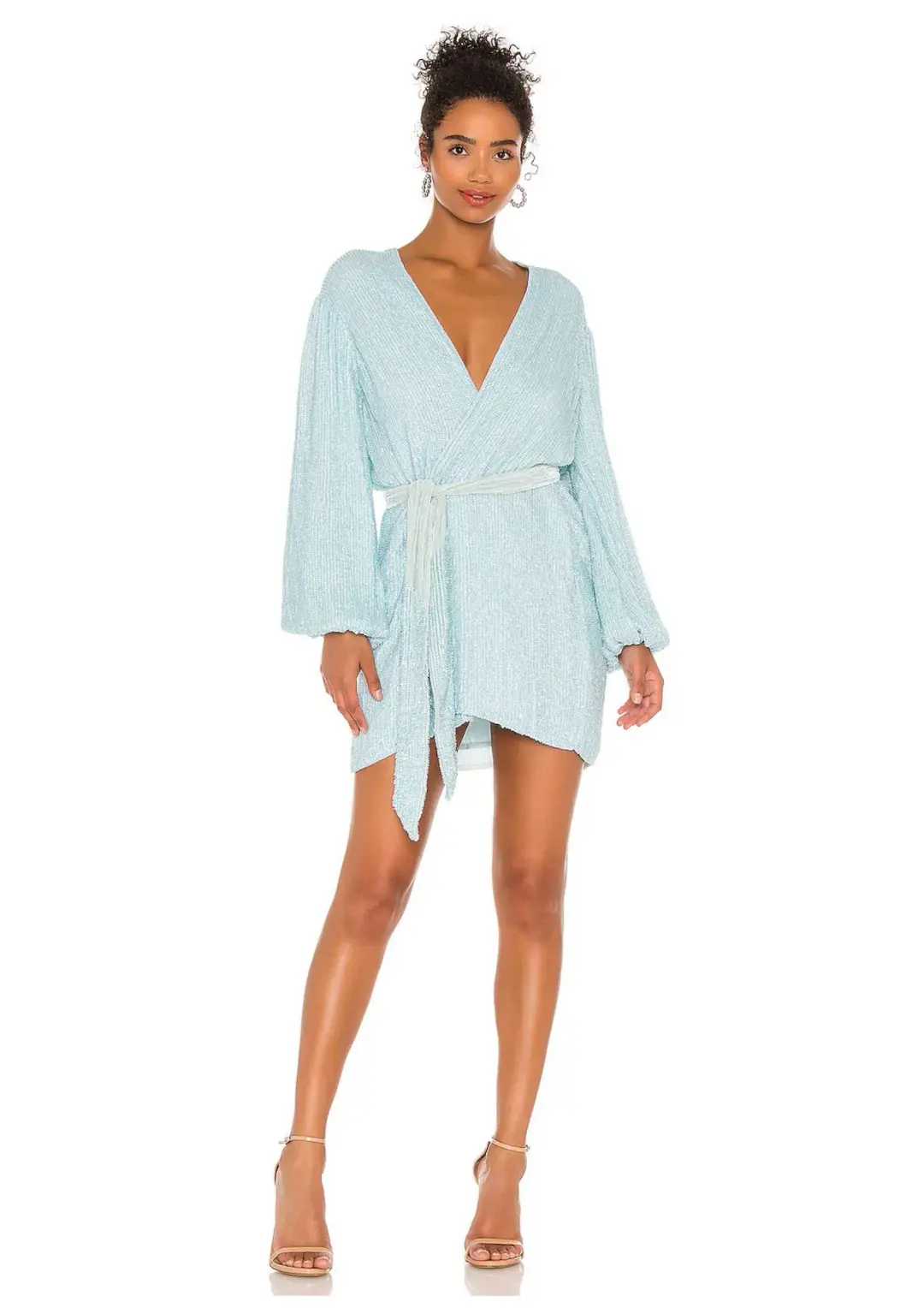 Retrofete Gabrielle Robe Dress Baby Blue Size 6 for rent on The Volte - main image