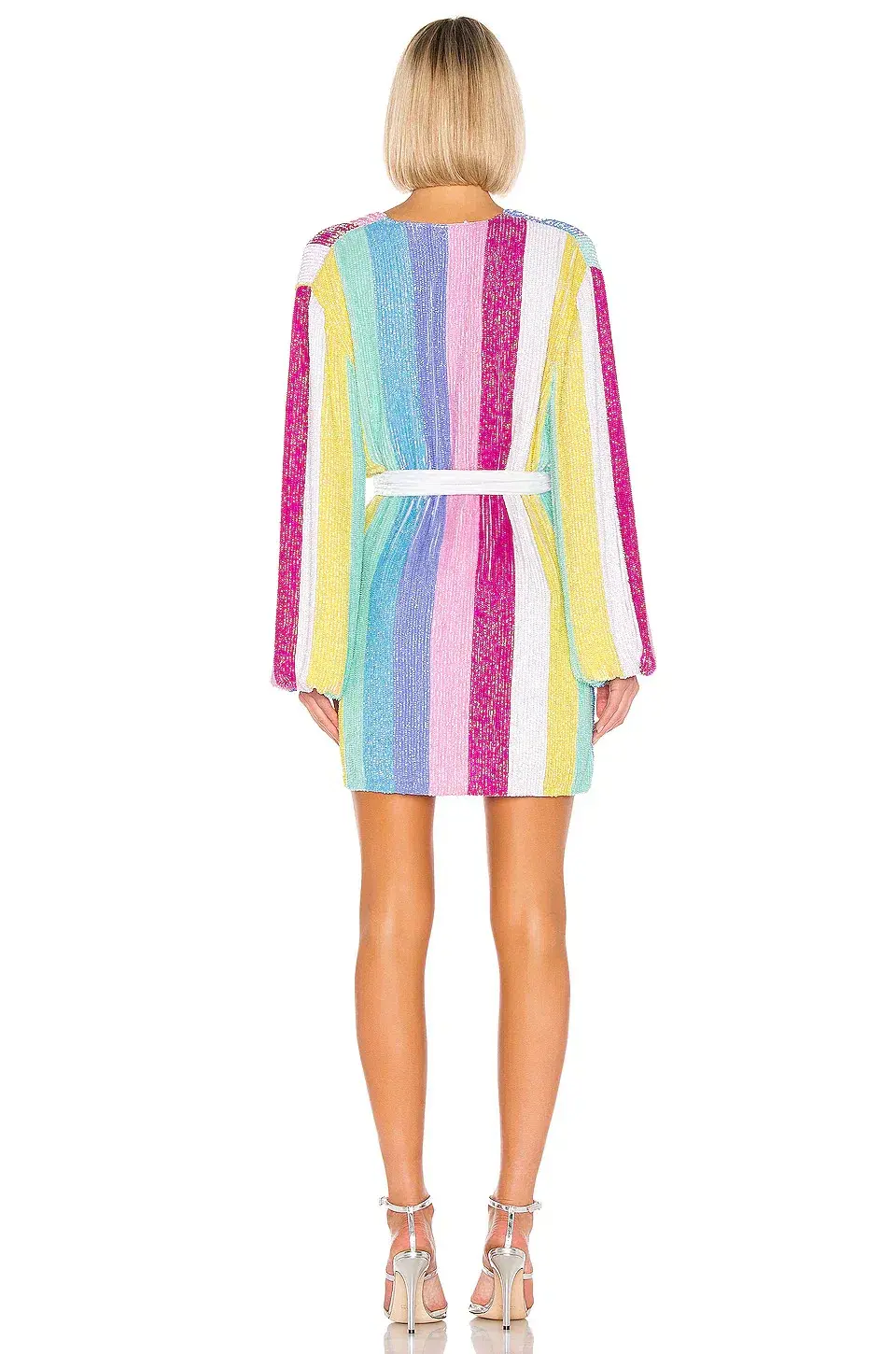 Retrofete Gabrielle Robe Dress Unicorn Stripe Size 8 for rent on The Volte - main image