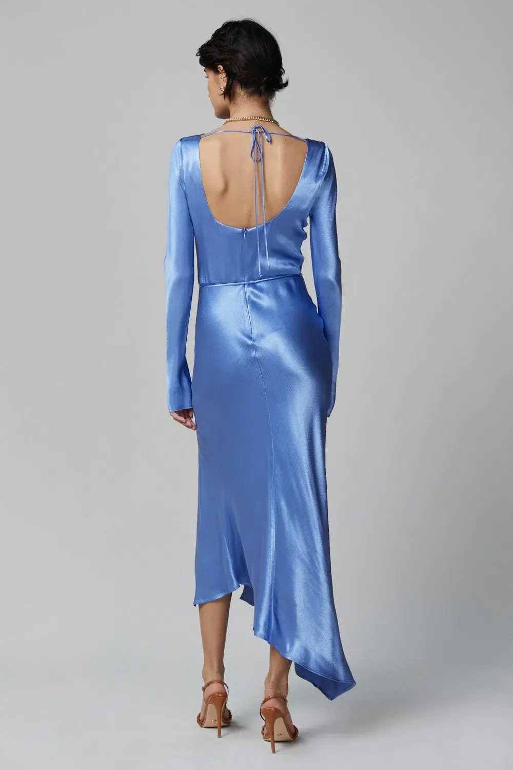 Bec & Bridge Delphine Long Sleeve Midi Dress in Cornflower Blue Size 12 - Image 5