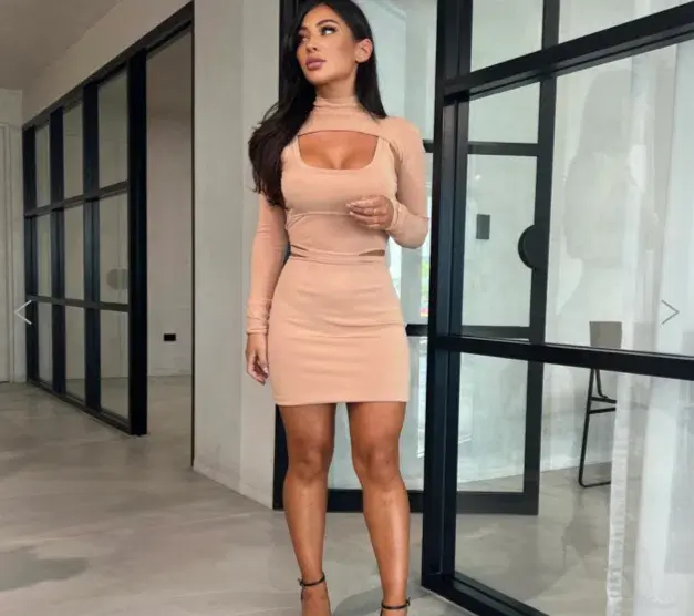 Dion Lee Hosiery Bra Mini Dress Desert Nude Size 8 - Image 3