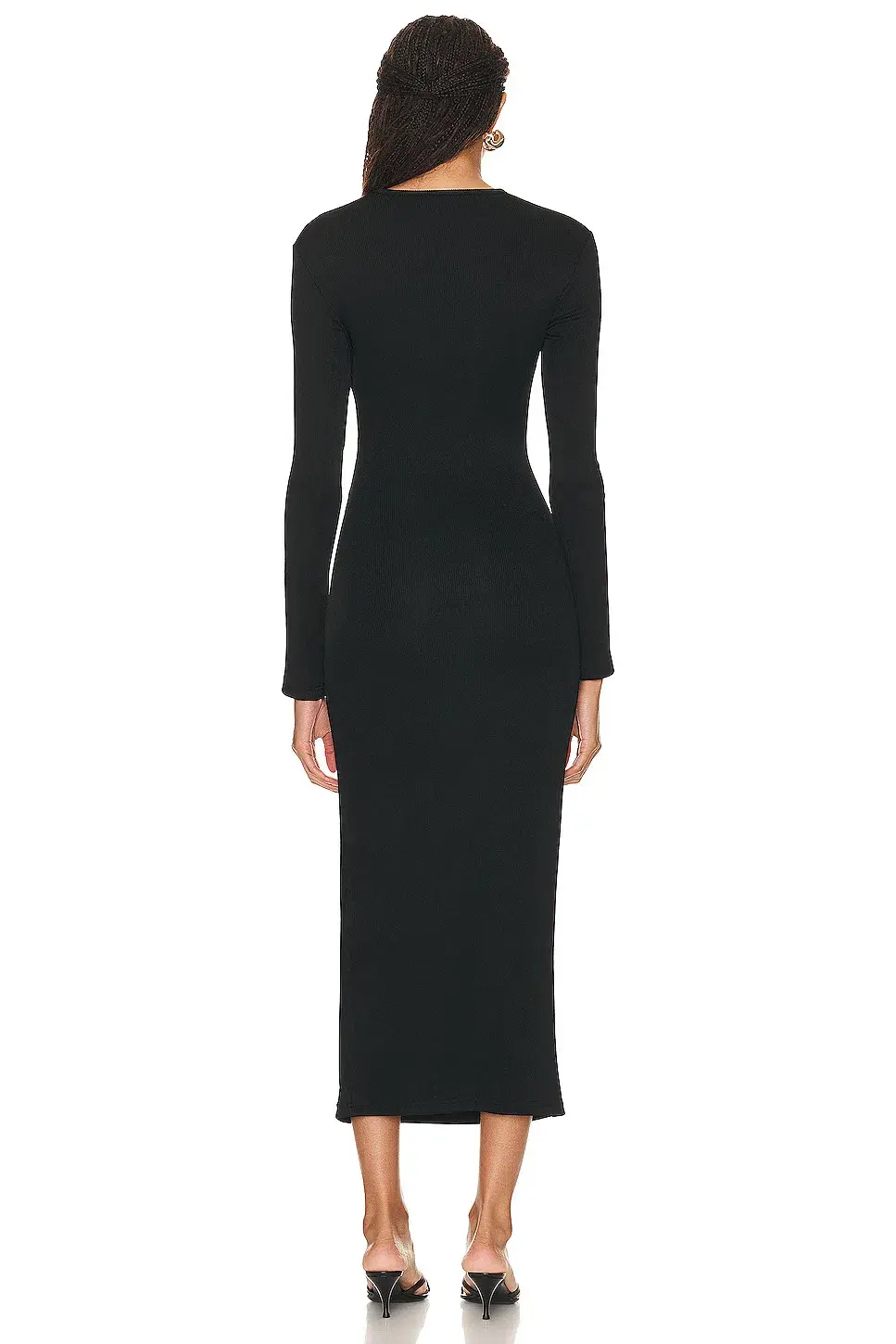 Christopher Esber Orbit Ruched Long Sleeve Midi Dress Black Size 8 - Image 2