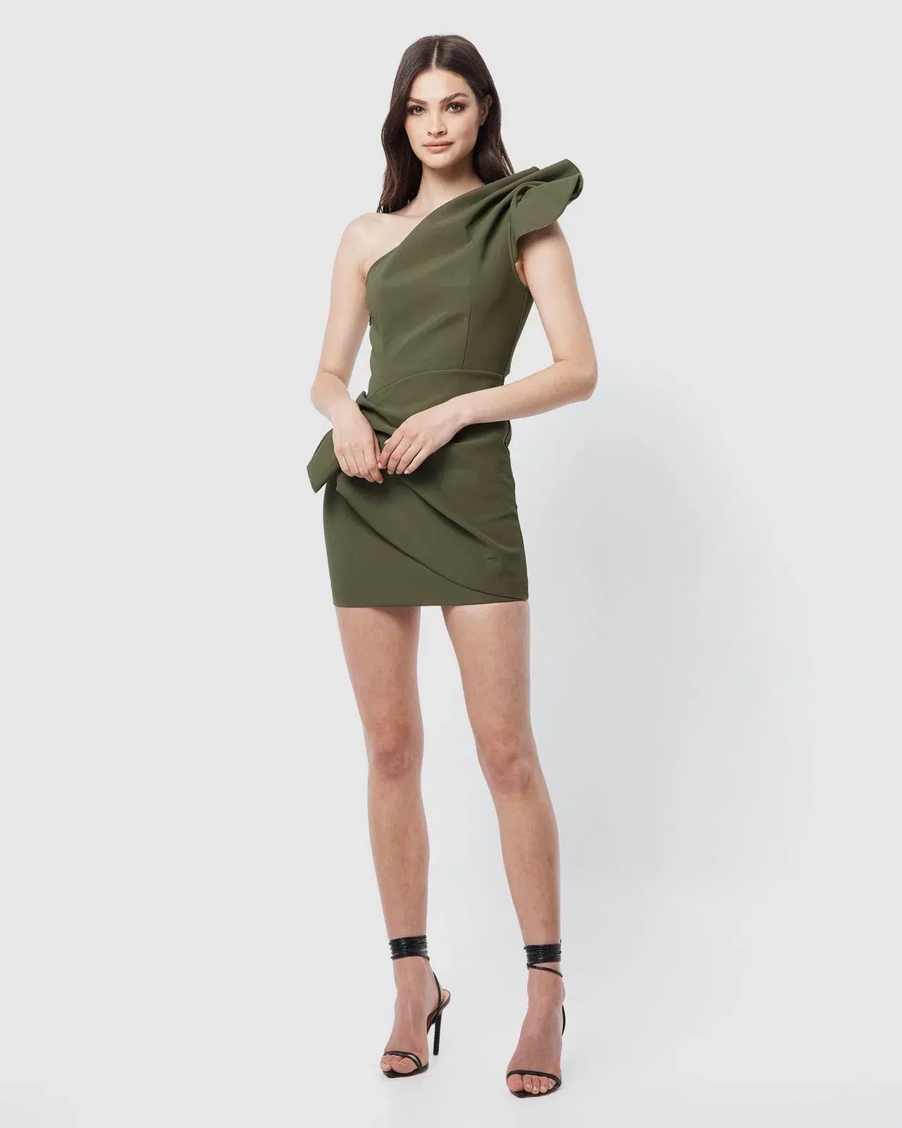 Mossman Cosmic Mini Dress Khaki Size 6 - Image 1