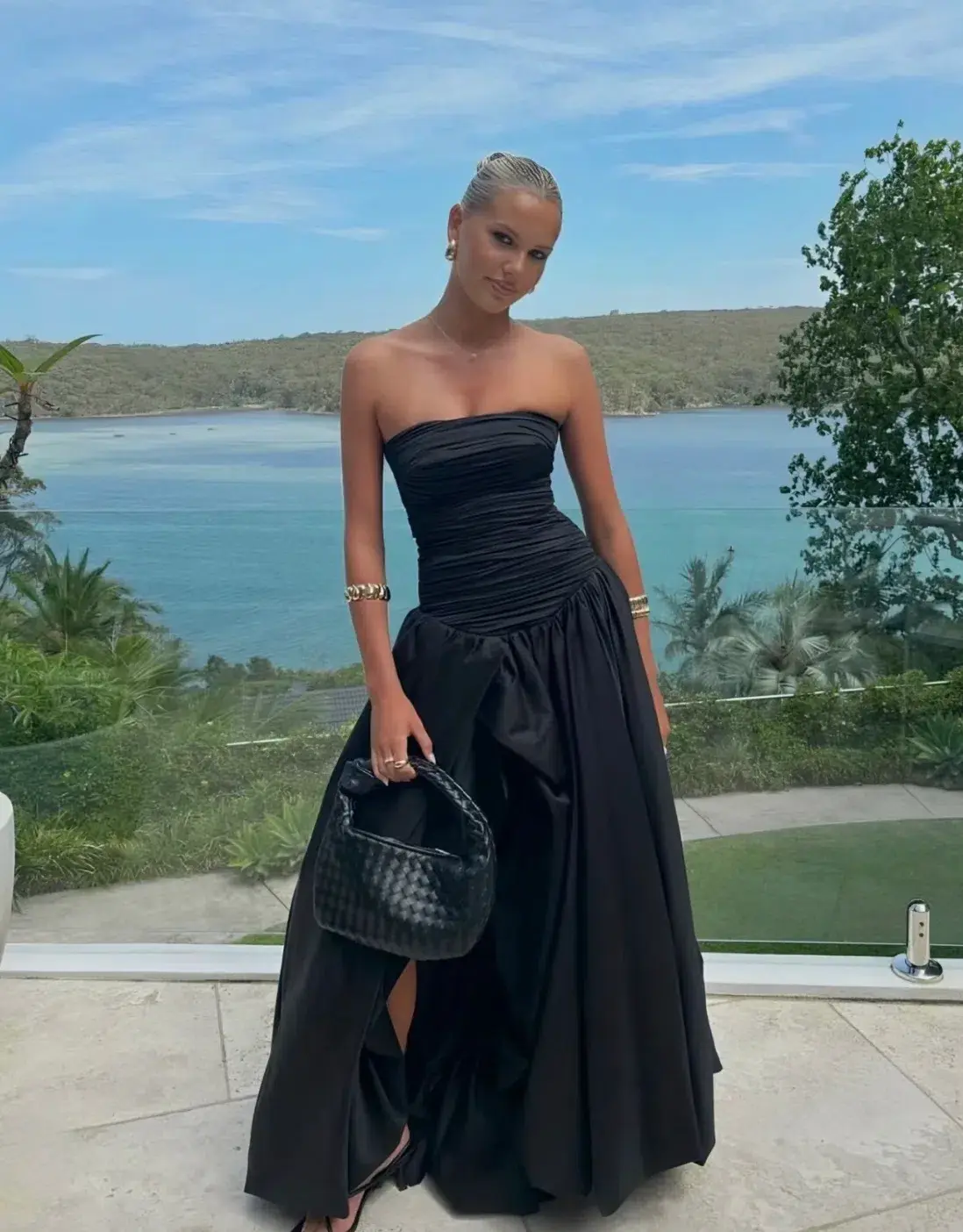 Aje Violette Bubble Hem Maxi Dress Black Size 6 - Image 3
