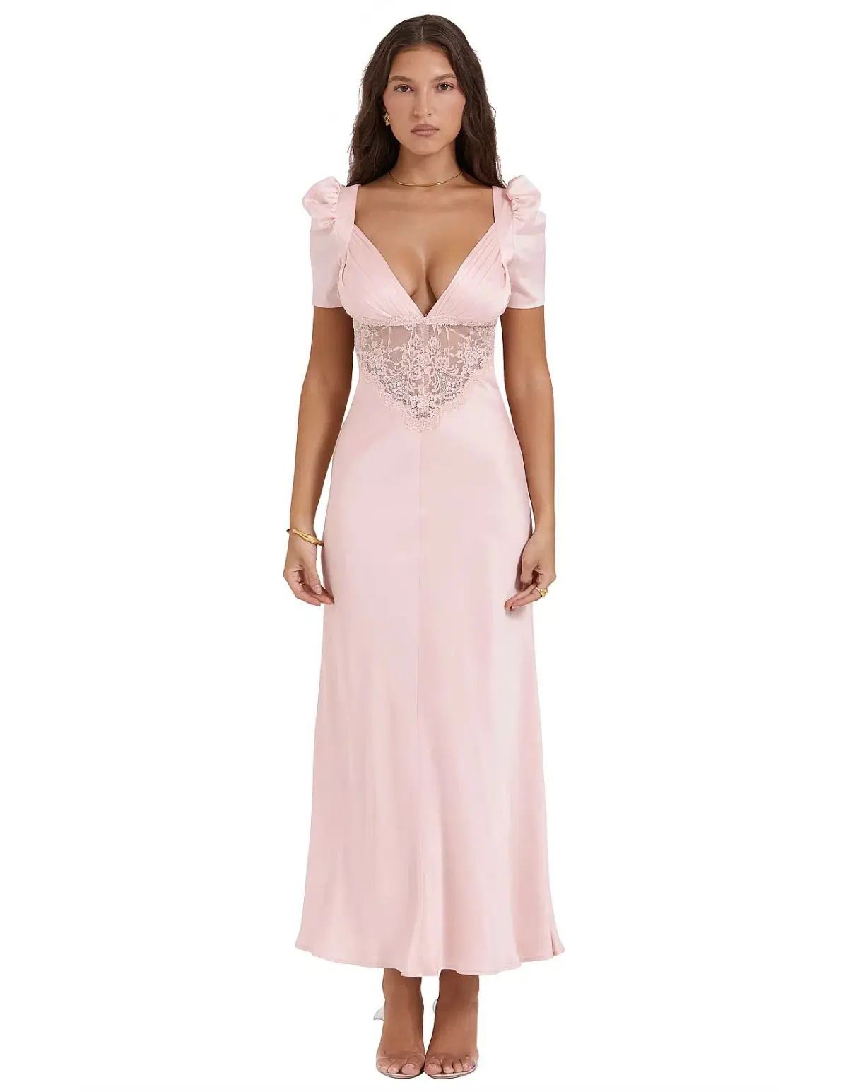 House of CB Rafaela Pure Silk & Lace Dress Soft Peach Size 12 - Image 1
