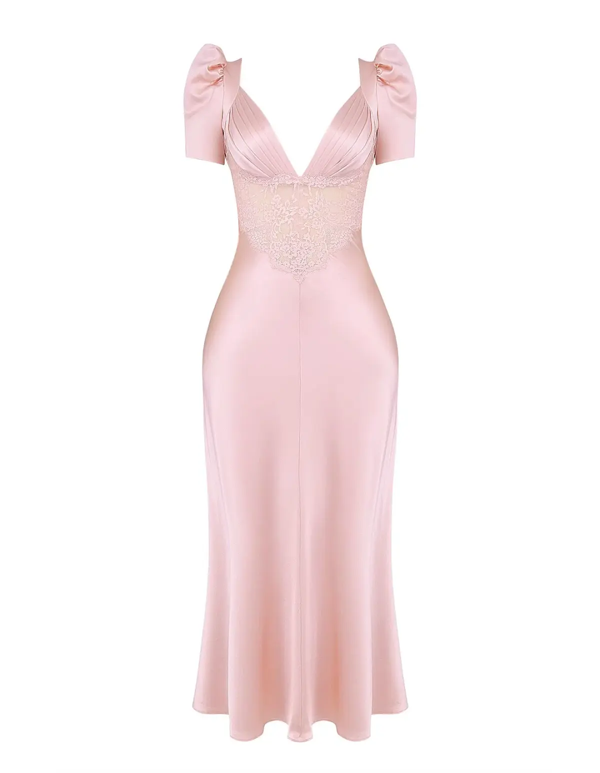 House of CB Rafaela Pure Silk & Lace Dress Soft Peach Size 12 - Image 5