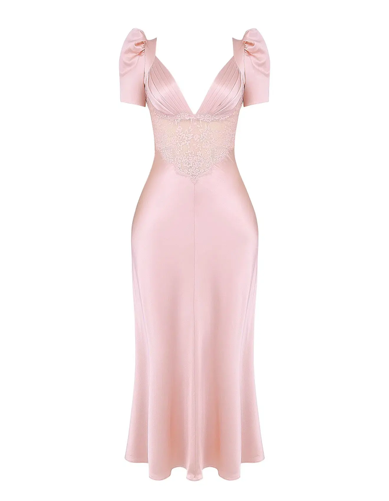 House of CB Rafaela Pure Silk & Lace Dress Soft Peach Size 12 - Image 5