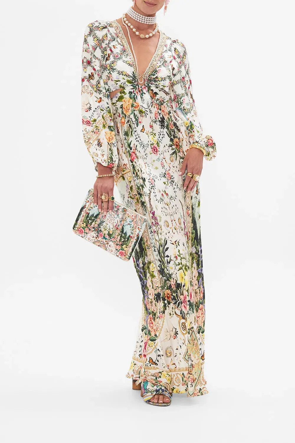 Camilla Renaissance Romance U-Ring Cut Out Dress Size 8 and Small Canvas Clutch - Image 1