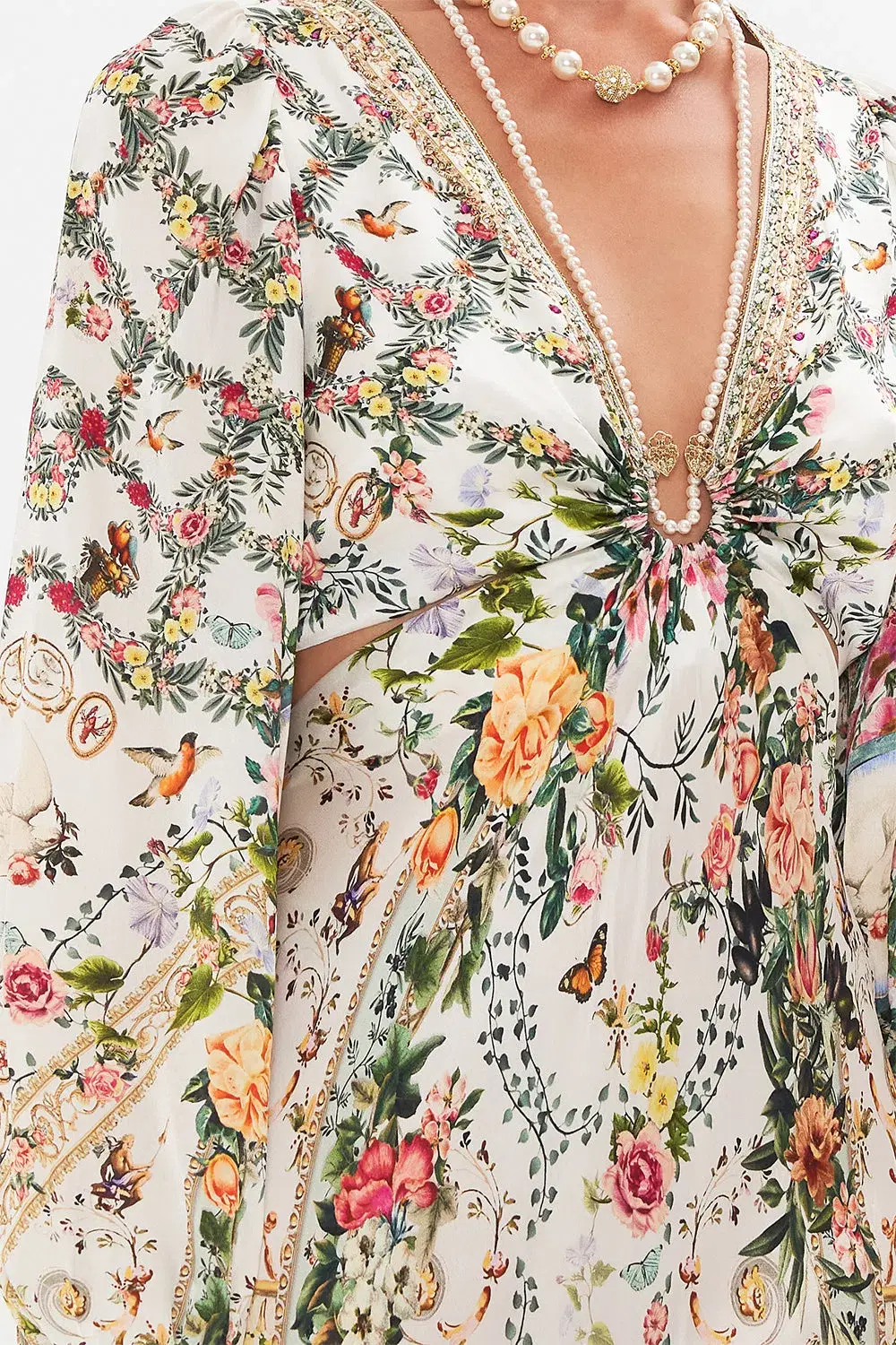 Camilla Renaissance Romance U-Ring Cut Out Dress Size 8 and Small Canvas Clutch for rent on The Volte - main image