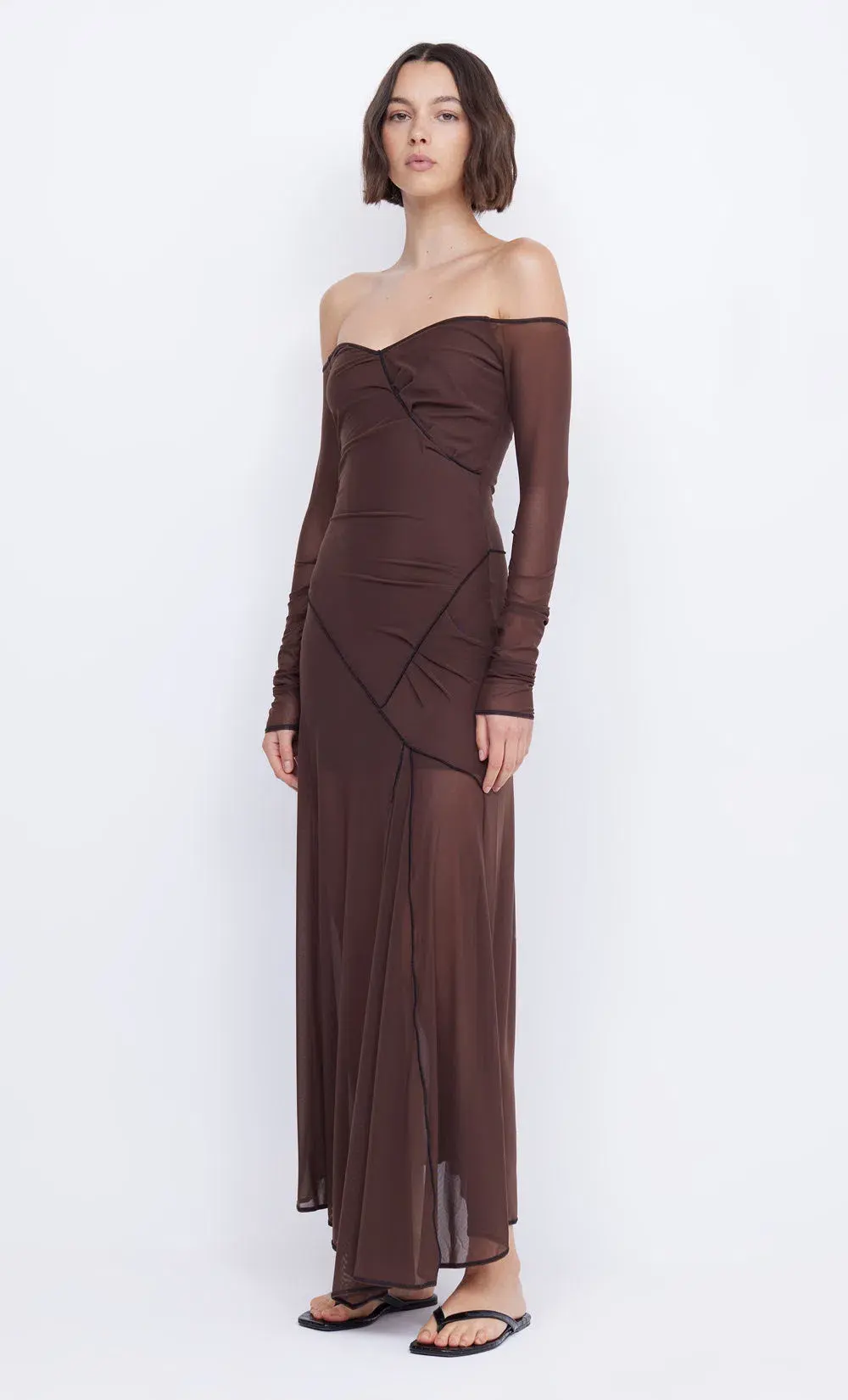 Bec & Bridge Isadora Long Sleeve Dress Chocolate/Black Size 8  - Image 1