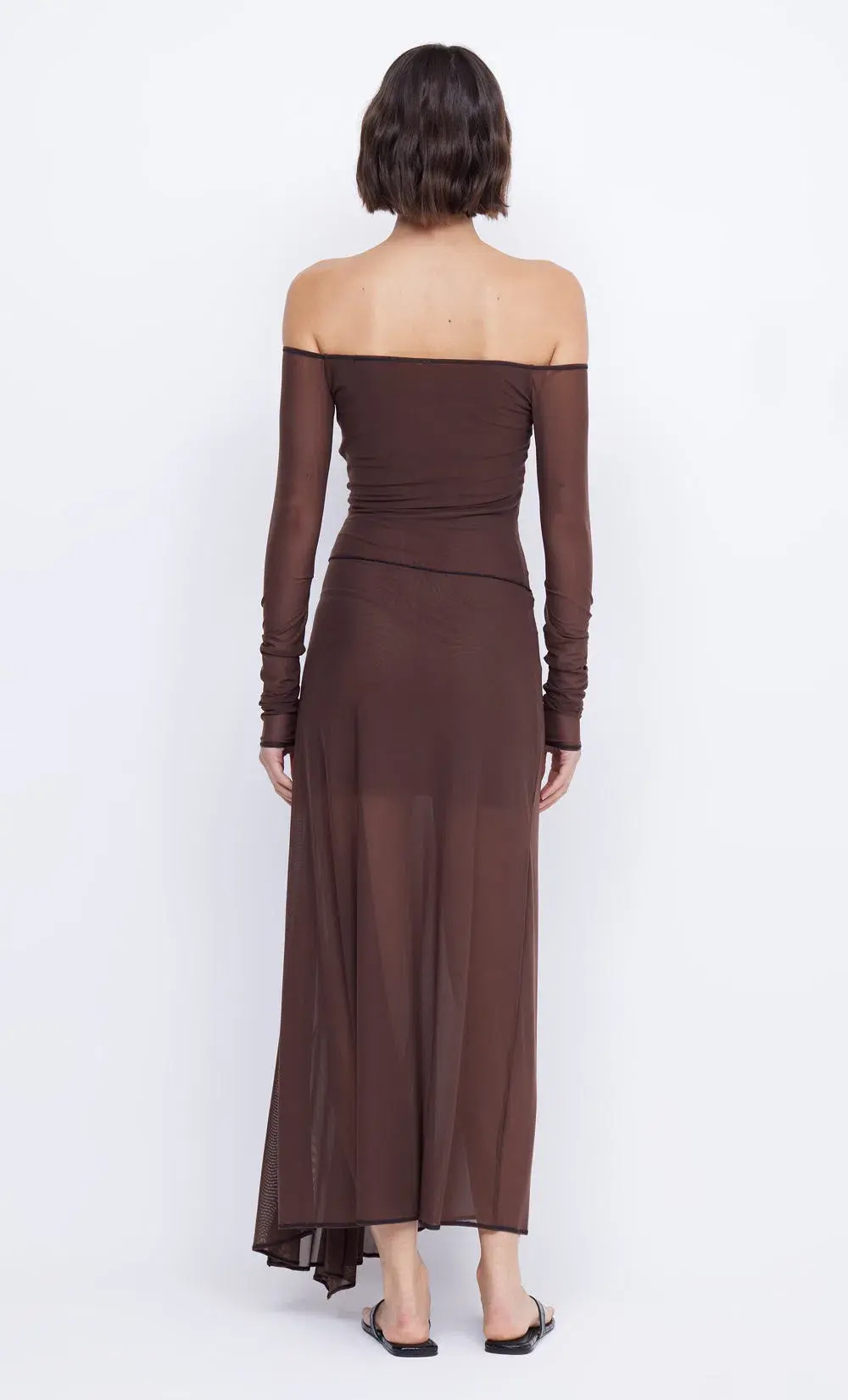Bec & Bridge Isadora Long Sleeve Dress Chocolate/Black Size 8  - Image 3