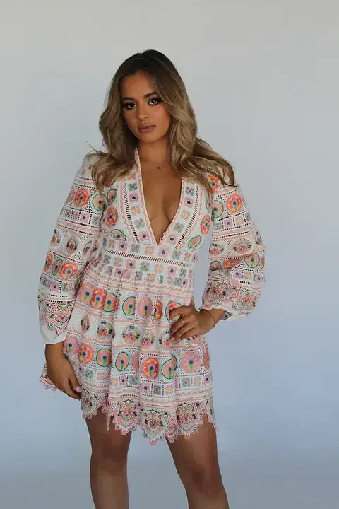 Zimmermann Brighton Plunge Dress Multi Size 3 / Au 14 - Image 4