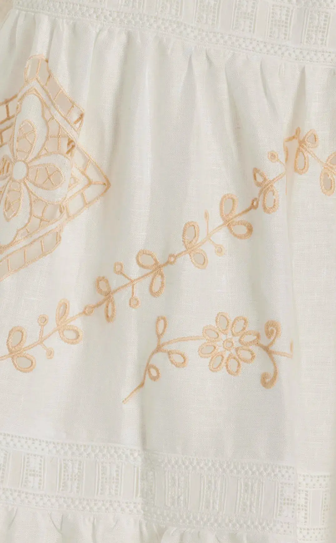 Alemais Embroidered Cecilia Midi Dress White Size AU 10  - Image 5