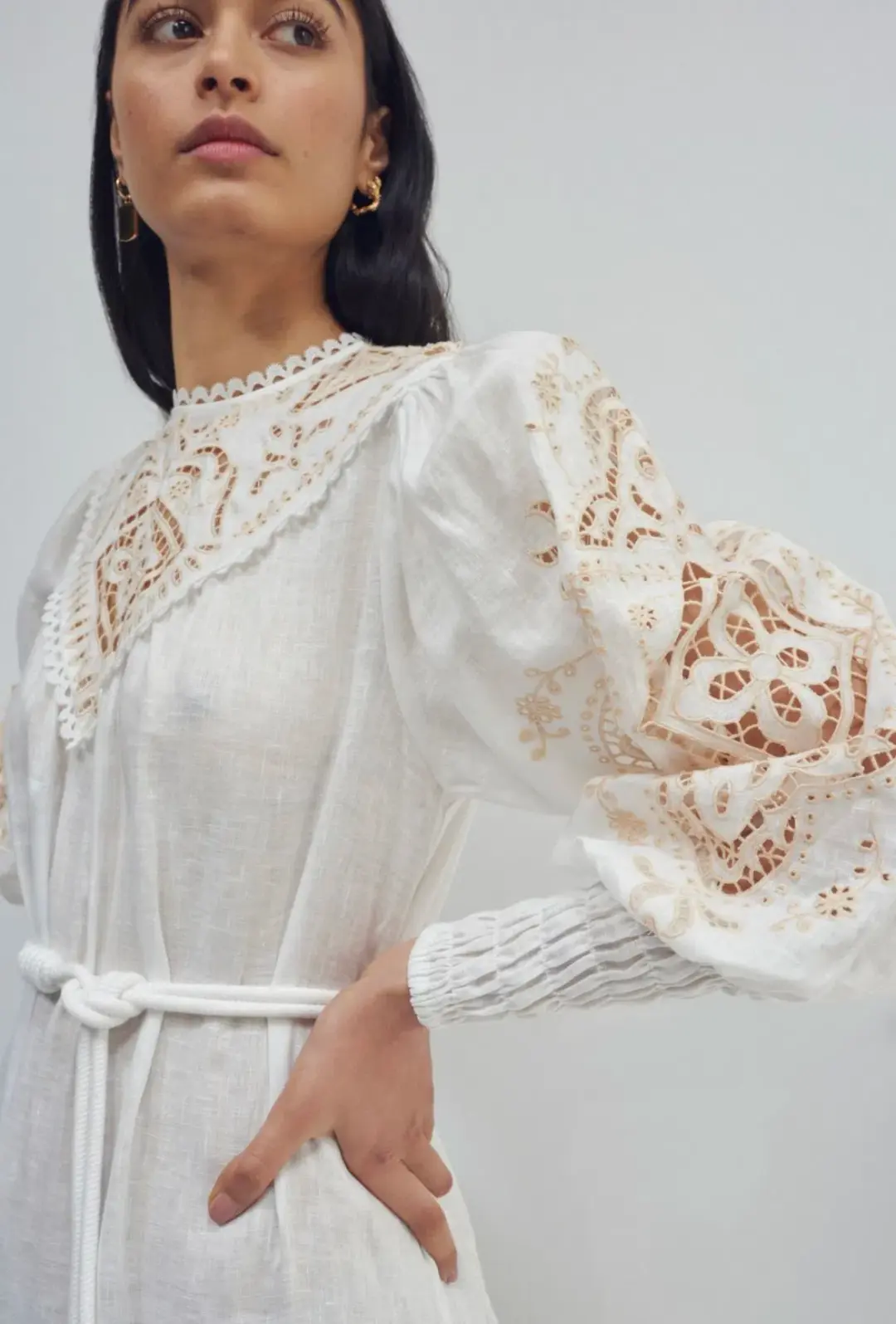 Alemais Embroidered Cecilia Midi Dress White Size AU 10  for rent on The Volte - main image