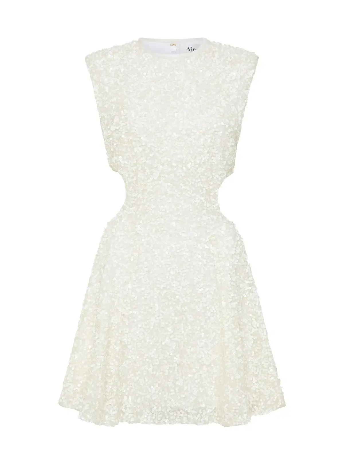 Aje Mirage Beaded Mini Dress Ivory Size AU 10 - Image 5