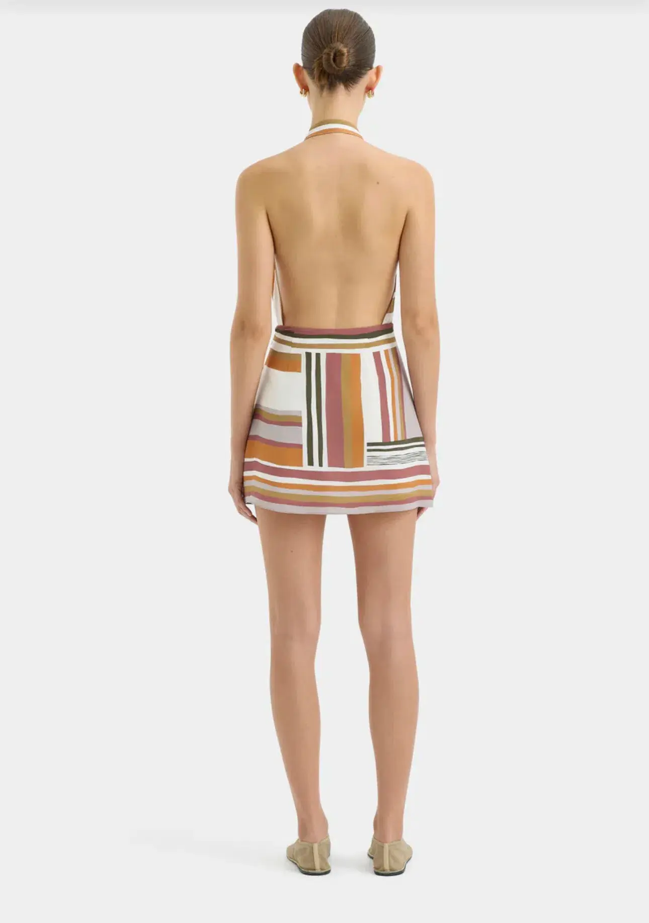 Sir the Label Caprera Wrap Halter Mini Dress Milazzo Stripe Print Size 1 / AU 8 - Image 11