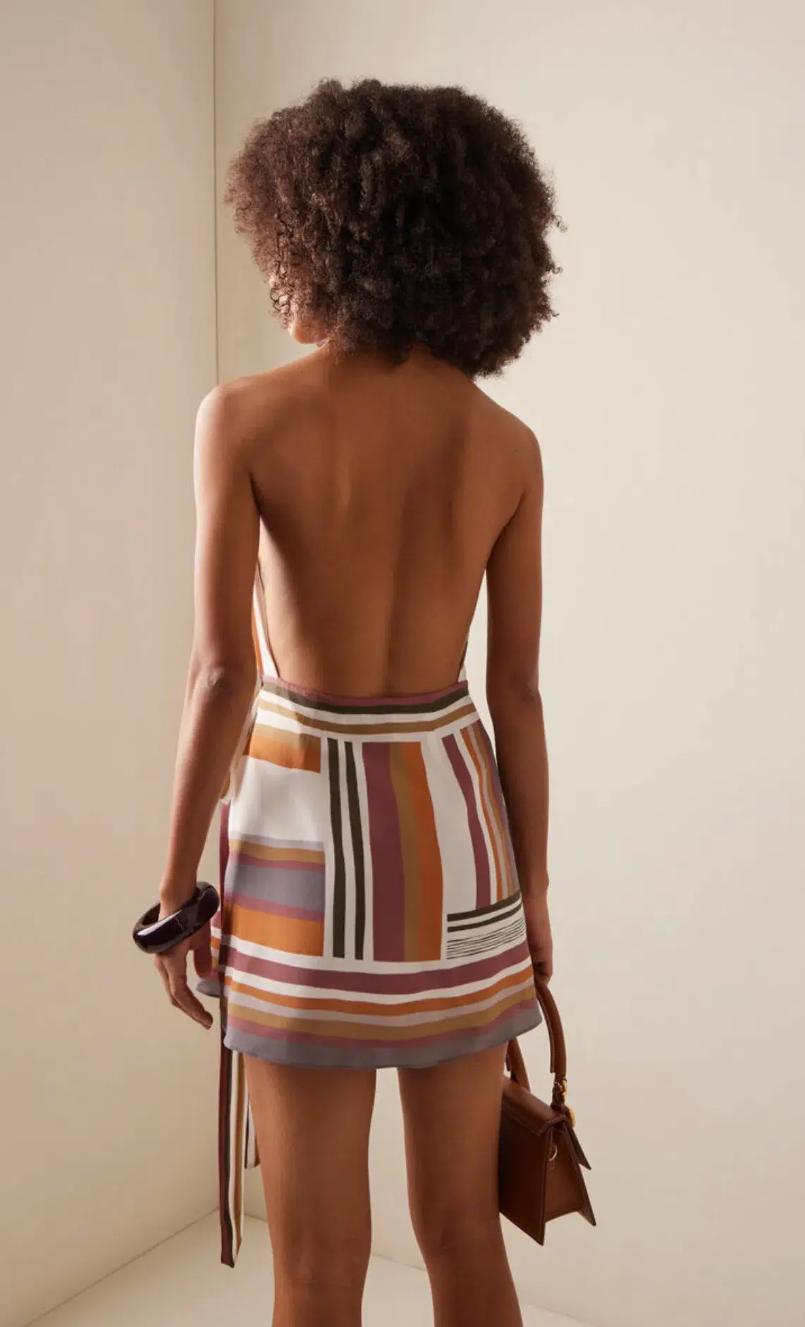 Sir the Label Caprera Wrap Halter Mini Dress Milazzo Stripe Print Size 1 / AU 8 - Image 3