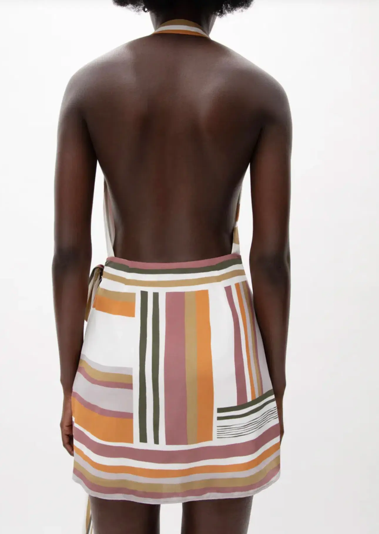 Sir the Label Caprera Wrap Halter Mini Dress Milazzo Stripe Print Size 1 / AU 8 - Image 6
