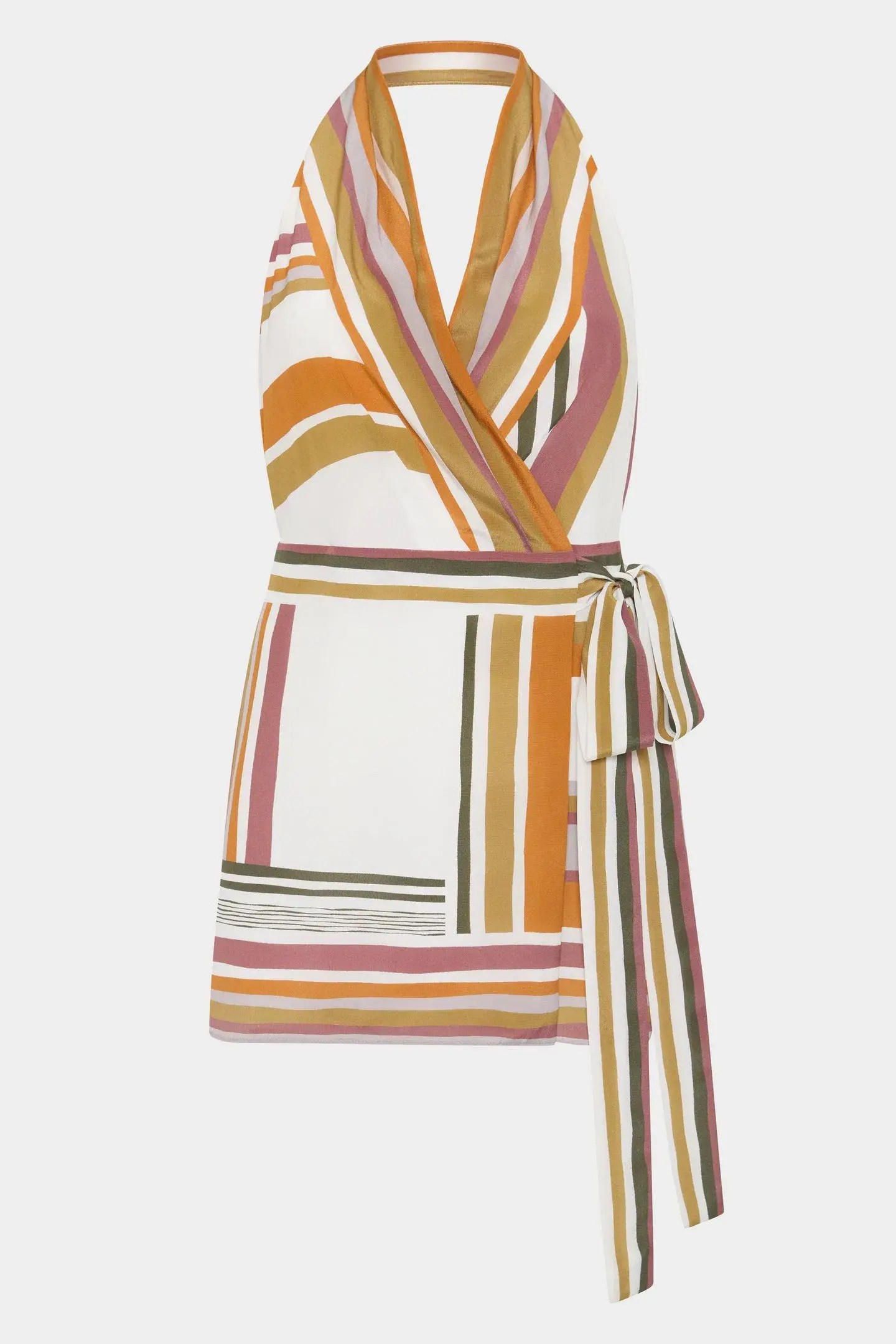 Sir the Label Caprera Wrap Halter Mini Dress Milazzo Stripe Print Size 1 / AU 8 - Image 13