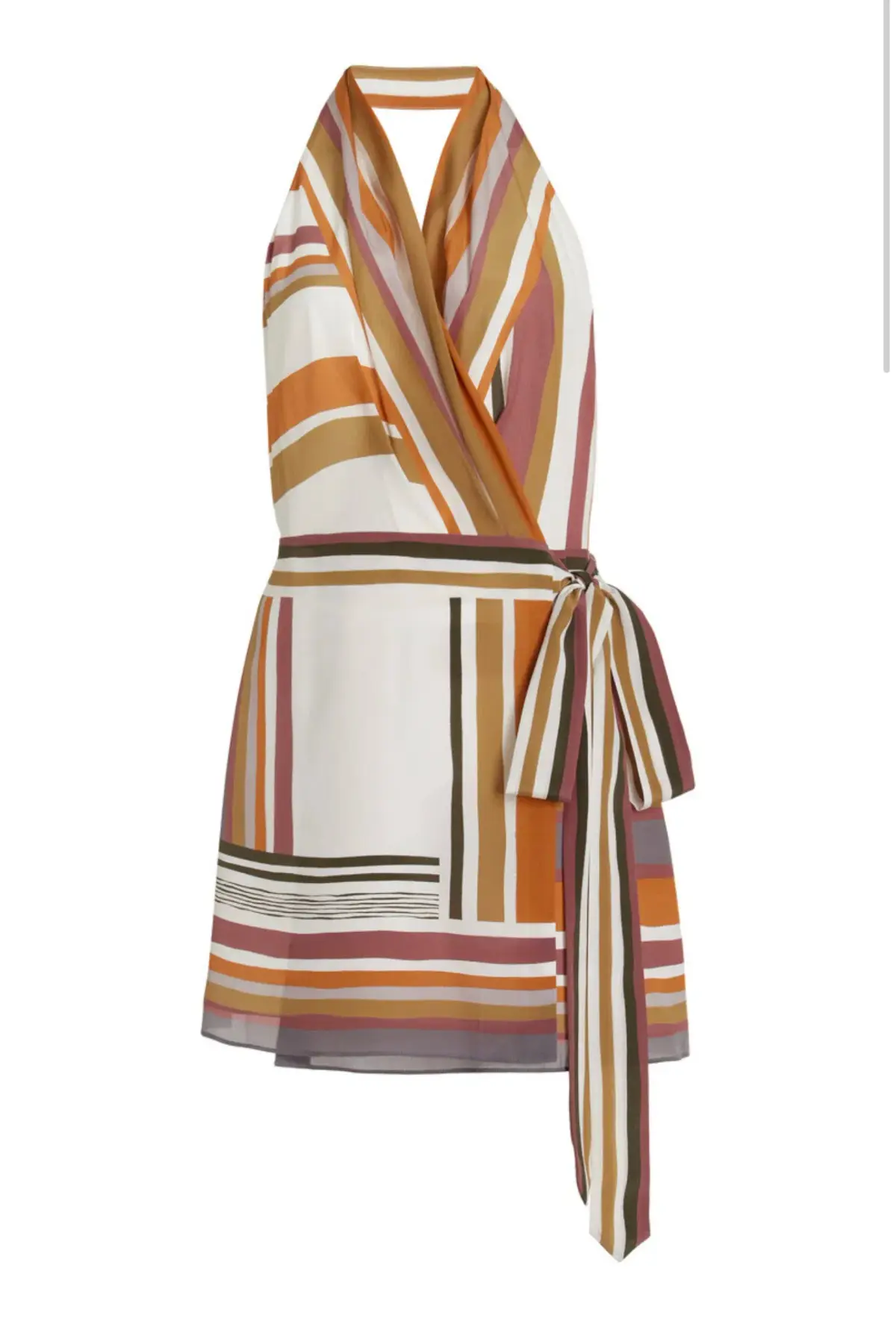 Sir the Label Caprera Wrap Halter Mini Dress Milazzo Stripe Print Size 1 / AU 8 - Image 5