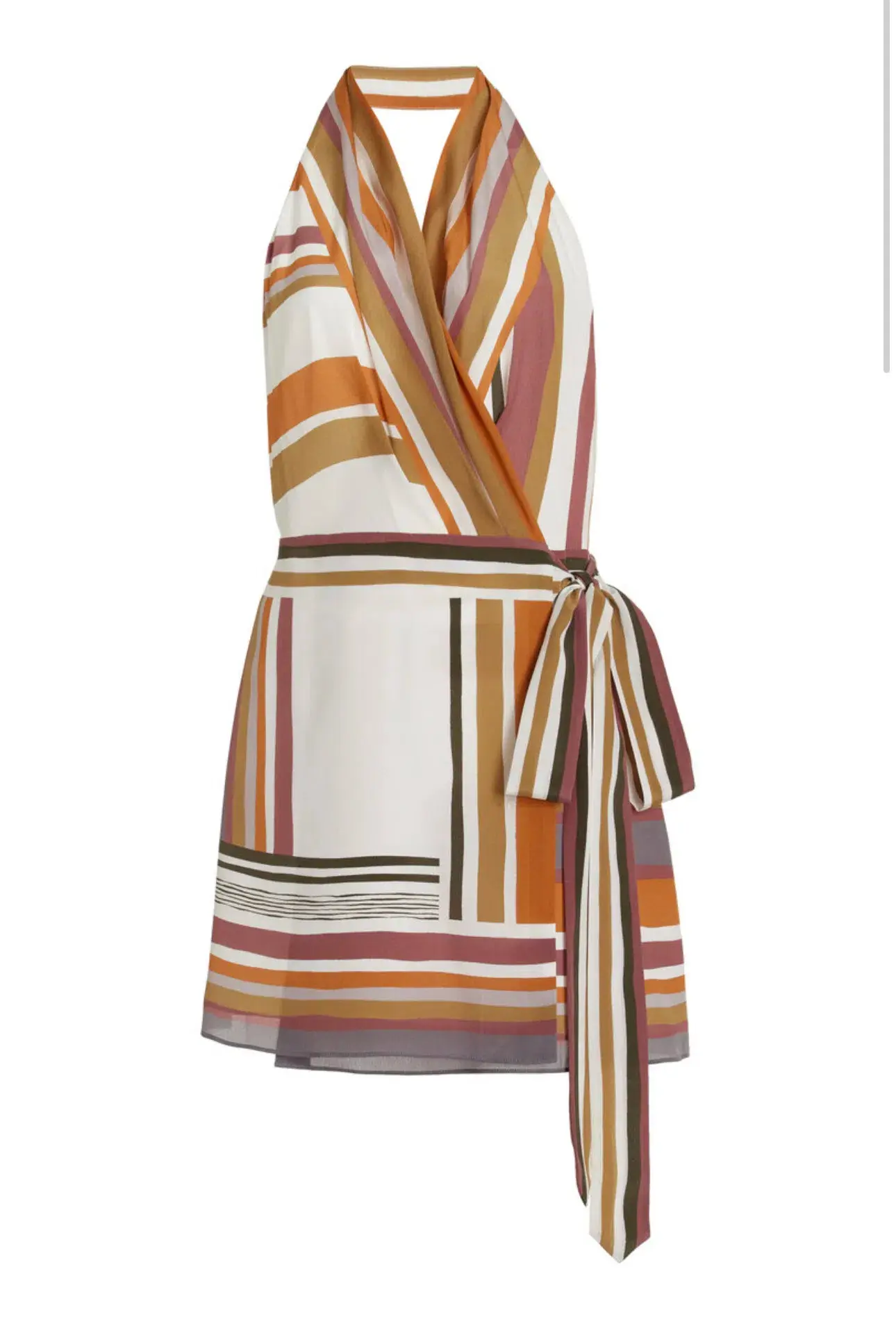 Sir the Label Caprera Wrap Halter Mini Dress Milazzo Stripe Print Size 1 / AU 8 - Image 5
