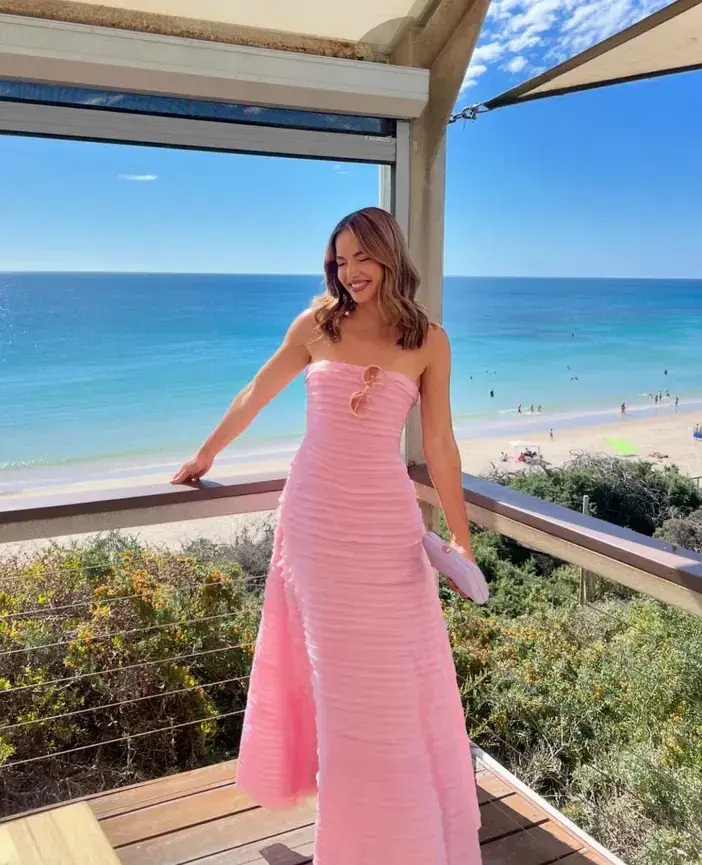 Aje Soundscape Maxi Dress Chalk Pink Size 8 - Image 4