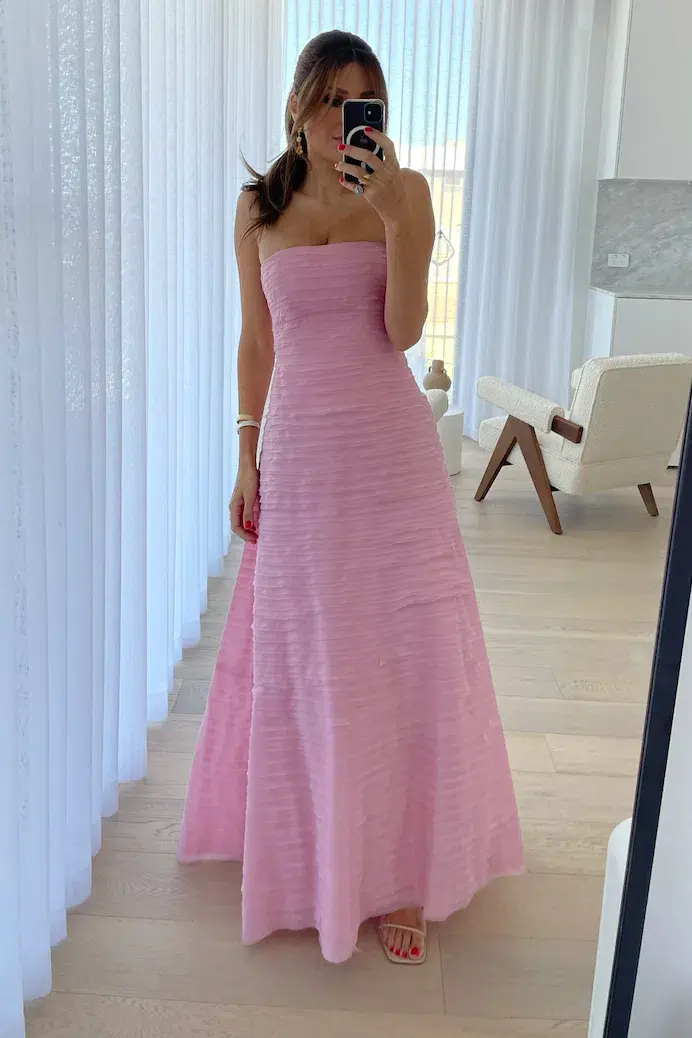 Aje Soundscape Maxi Dress Chalk Pink Size 8 - Image 5