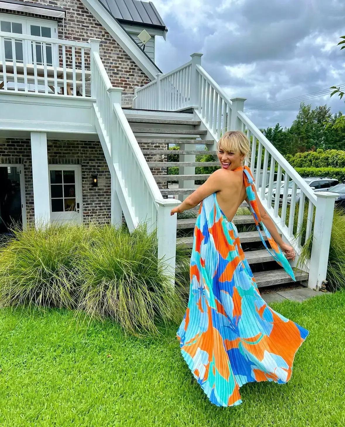 Lidee Opera Gown in Capri Orange Size 8 - Image 4