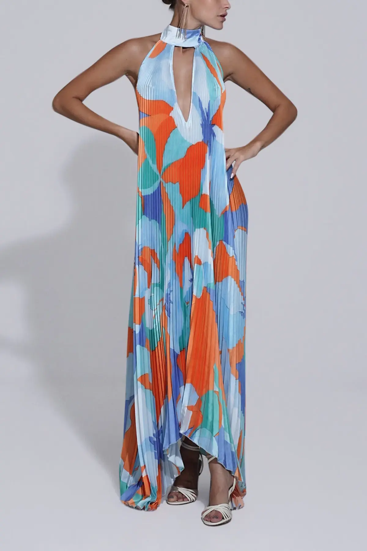 Lidee Opera Gown in Capri Orange Size 8 - Image 3