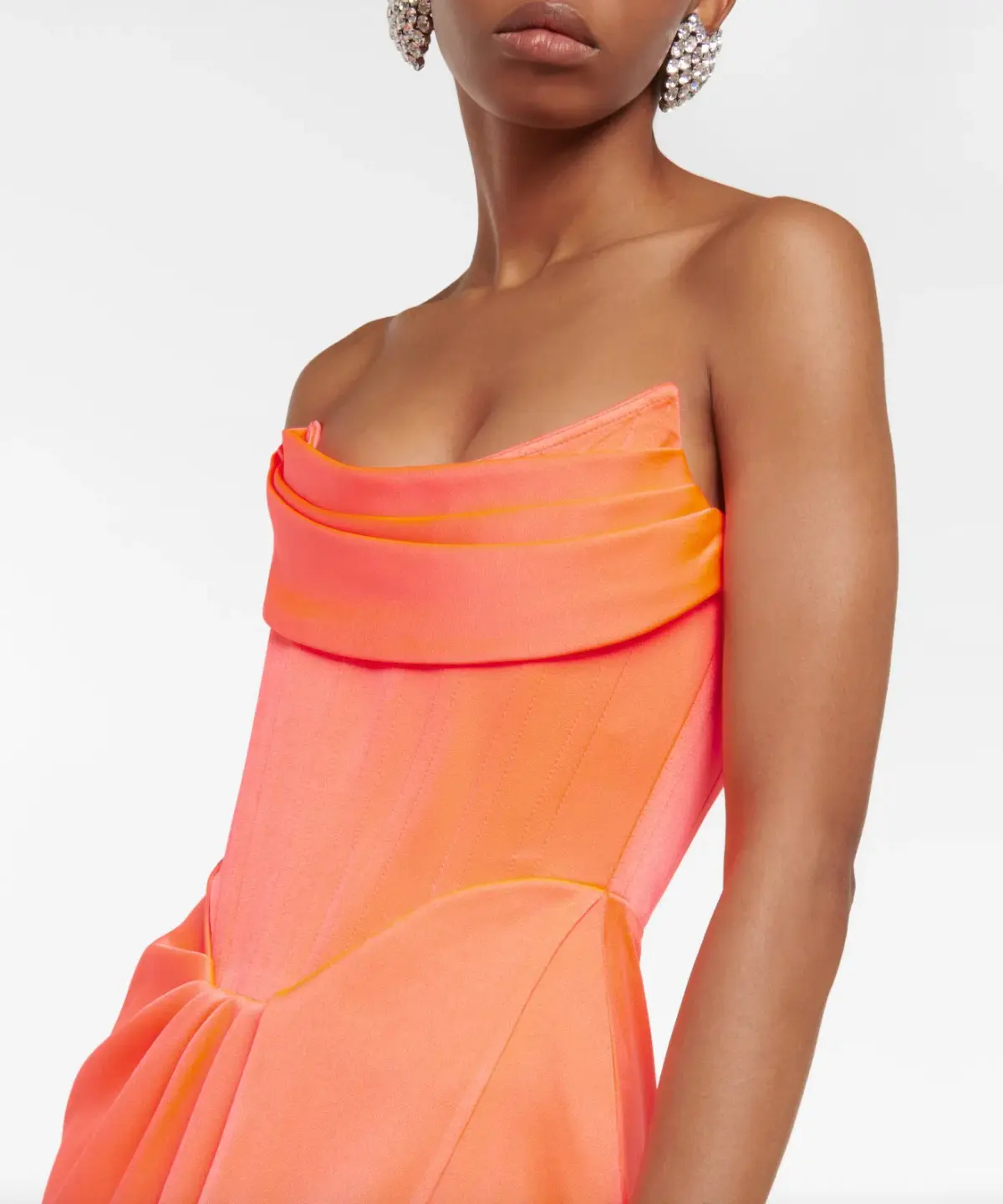 Alex Perry Harland Satin Crepe Dress Coral Size 8 - Image 2