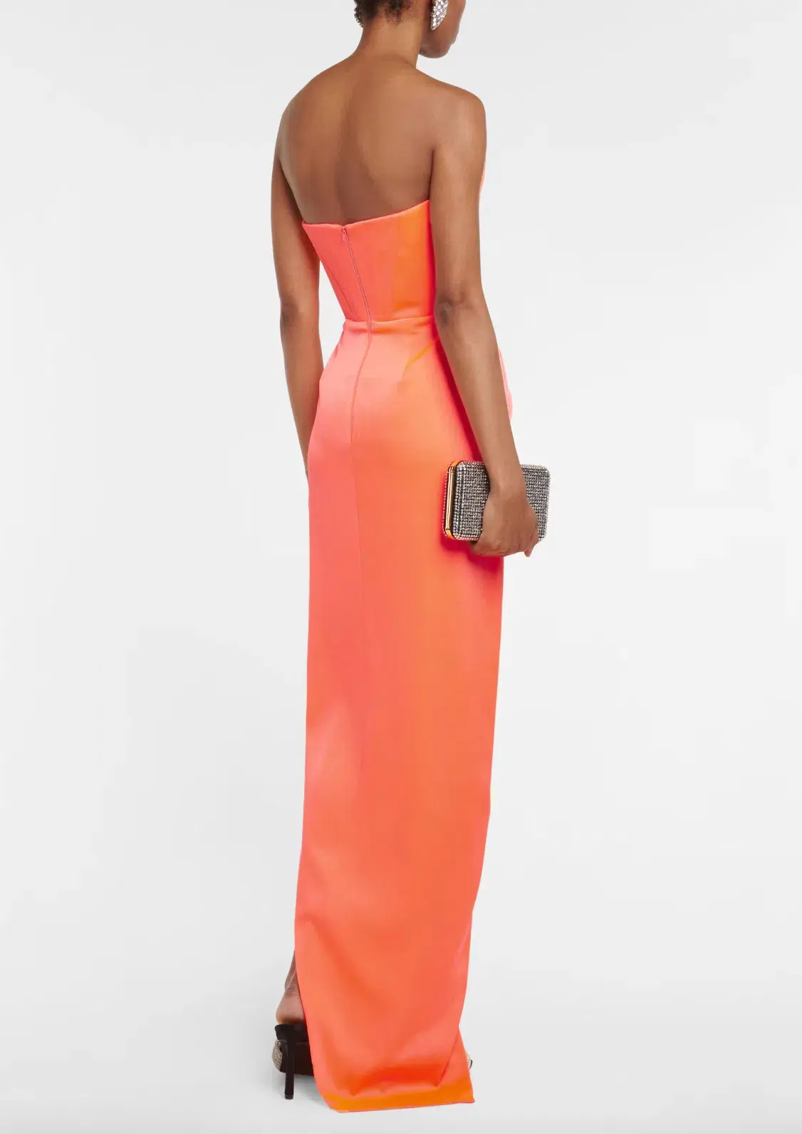 Alex Perry Harland Satin Crepe Dress Coral Size 8 - Image 3